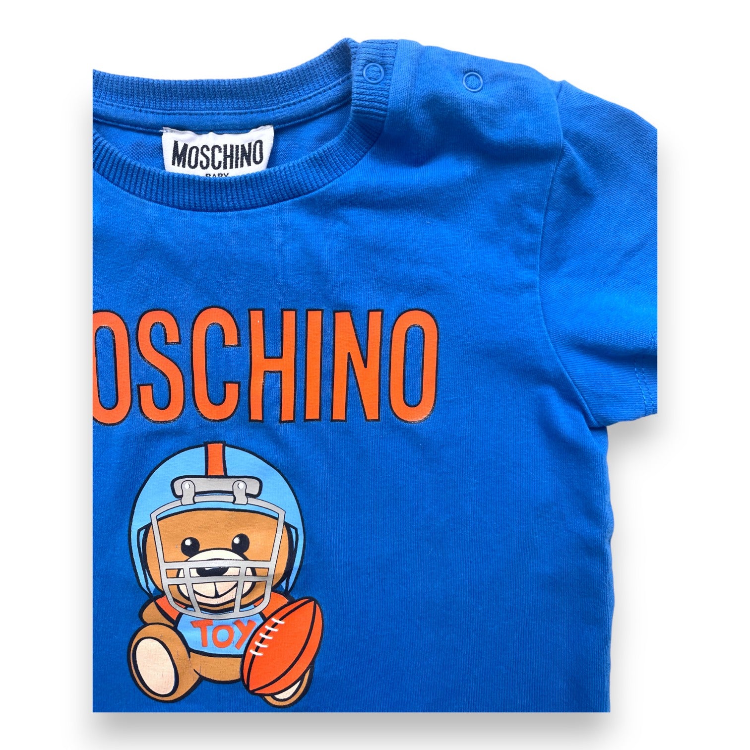 MOSCHINO - T shirt bleu à imprimé - 2 ans