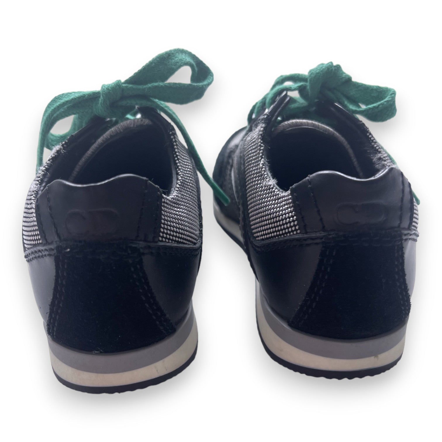 DIOR - Baskets noires à lacets verts - 24