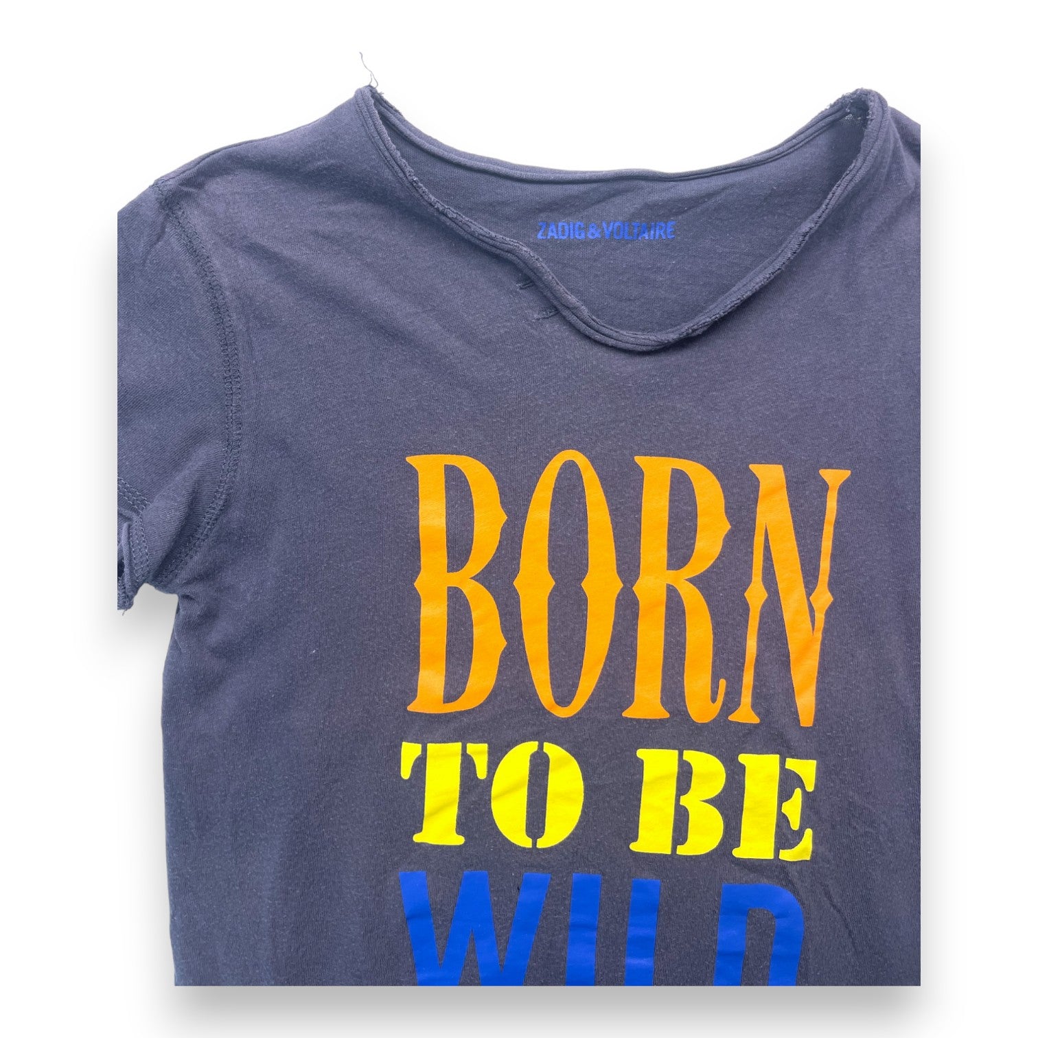 ZADIG & VOLTAIRE - T shirt manches courtes gris "Born to be wild" - 8 ans
