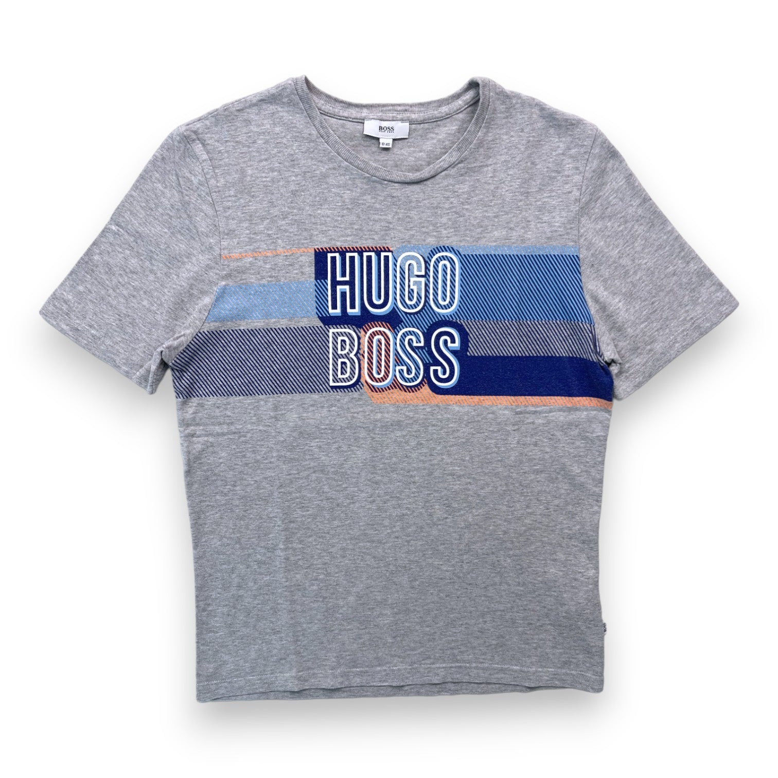 HUGO BOSS - T shirt gris à motifs - 12 ans