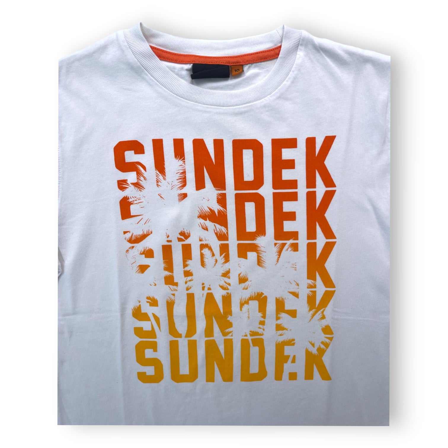SUNDEK - T shirt blanc logo orange - 10 ans