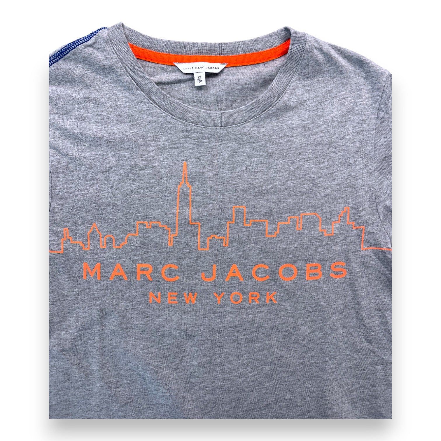 MARC JACOBS - T shirt gris à imprimé orange - 12 ans