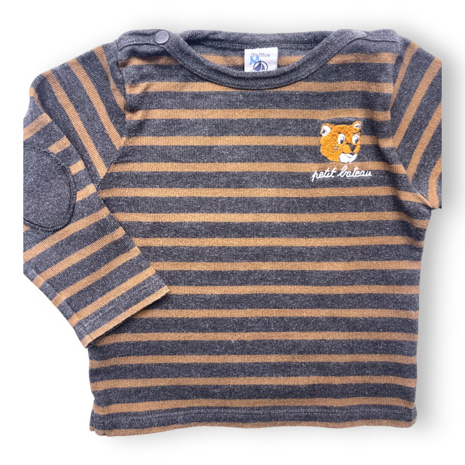 PETIT BATEAU - T shirt manches longues à rayures - 18 mois