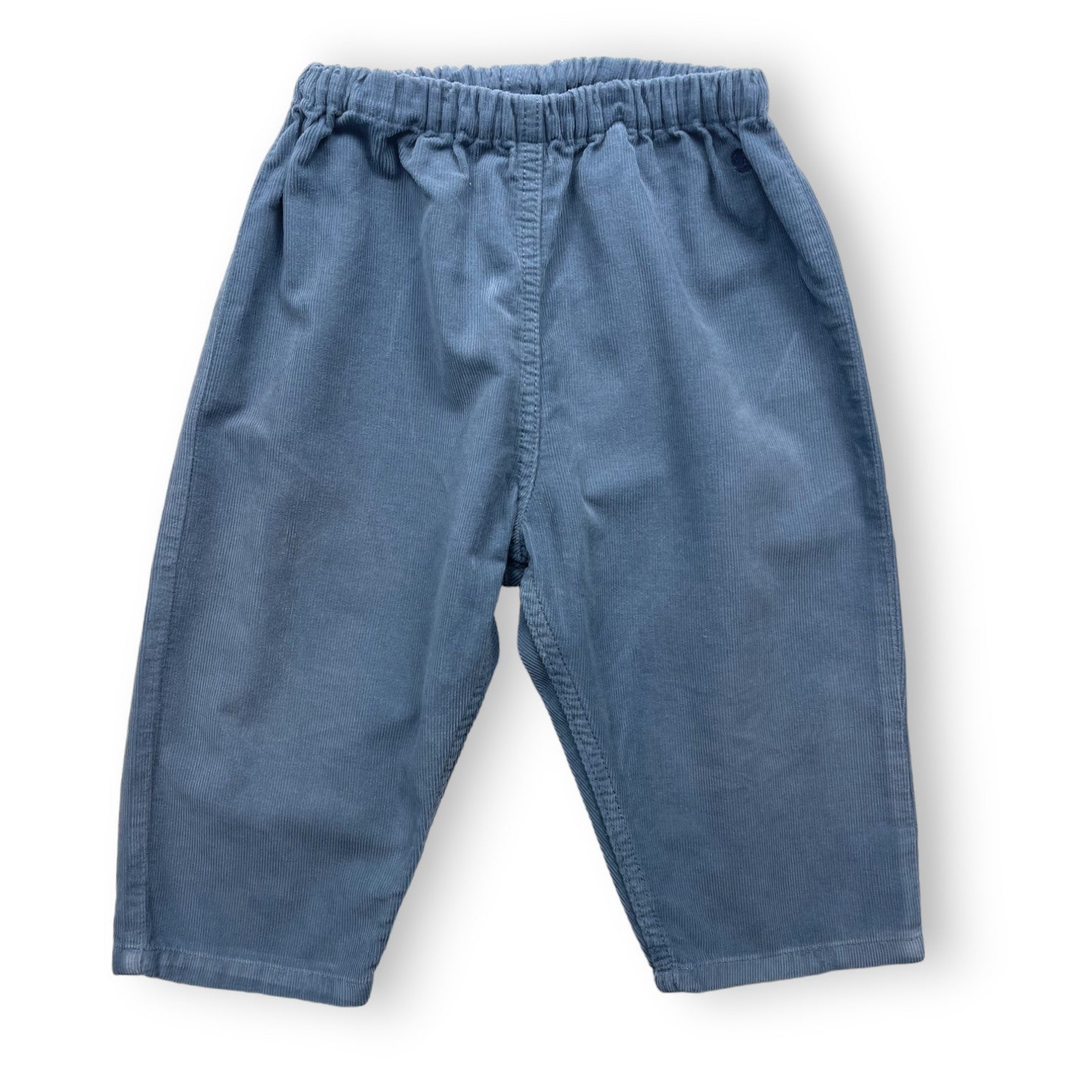 PETIT BATEAU - Pantalon turquoise en velours - 18 mois