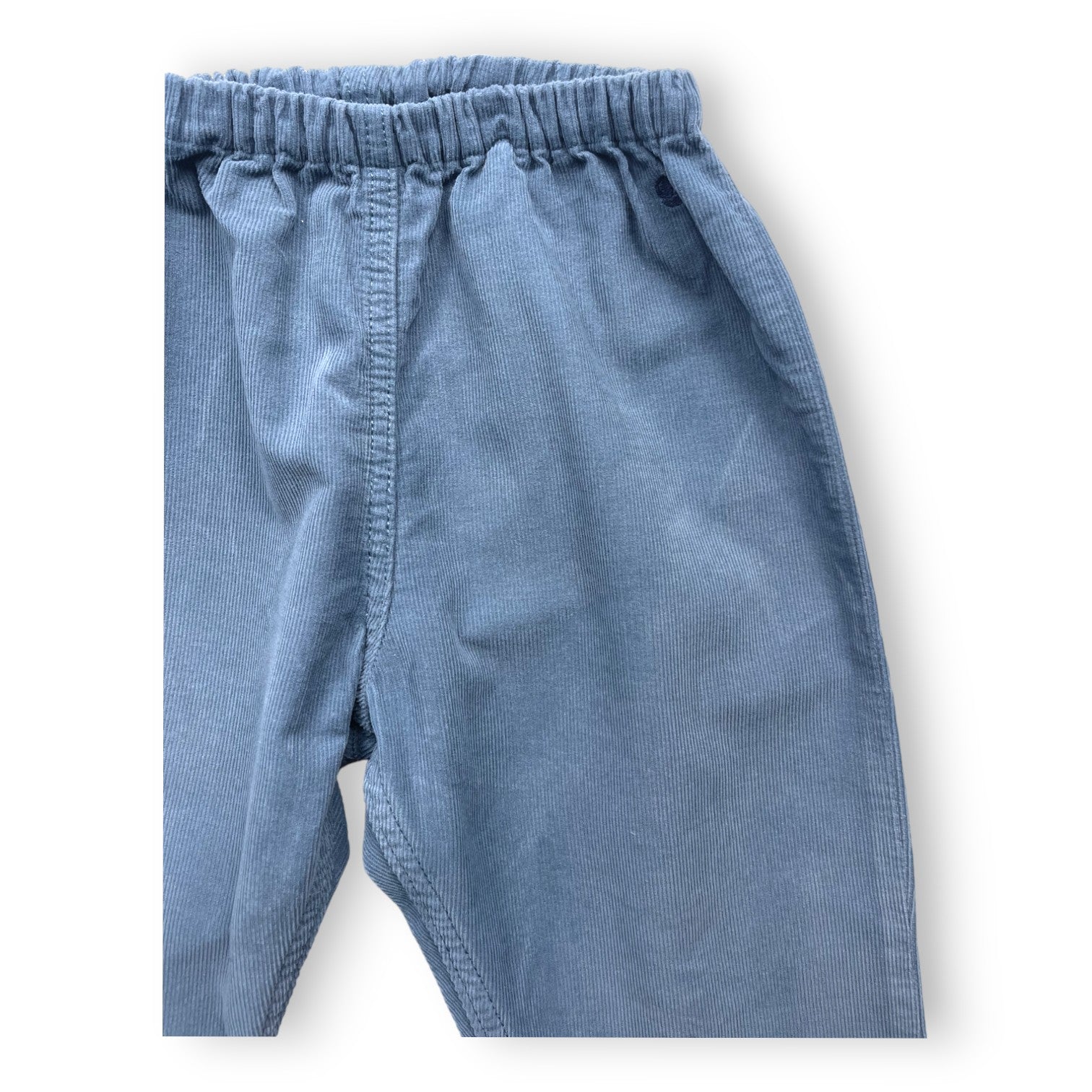 PETIT BATEAU - Pantalon turquoise en velours - 18 mois