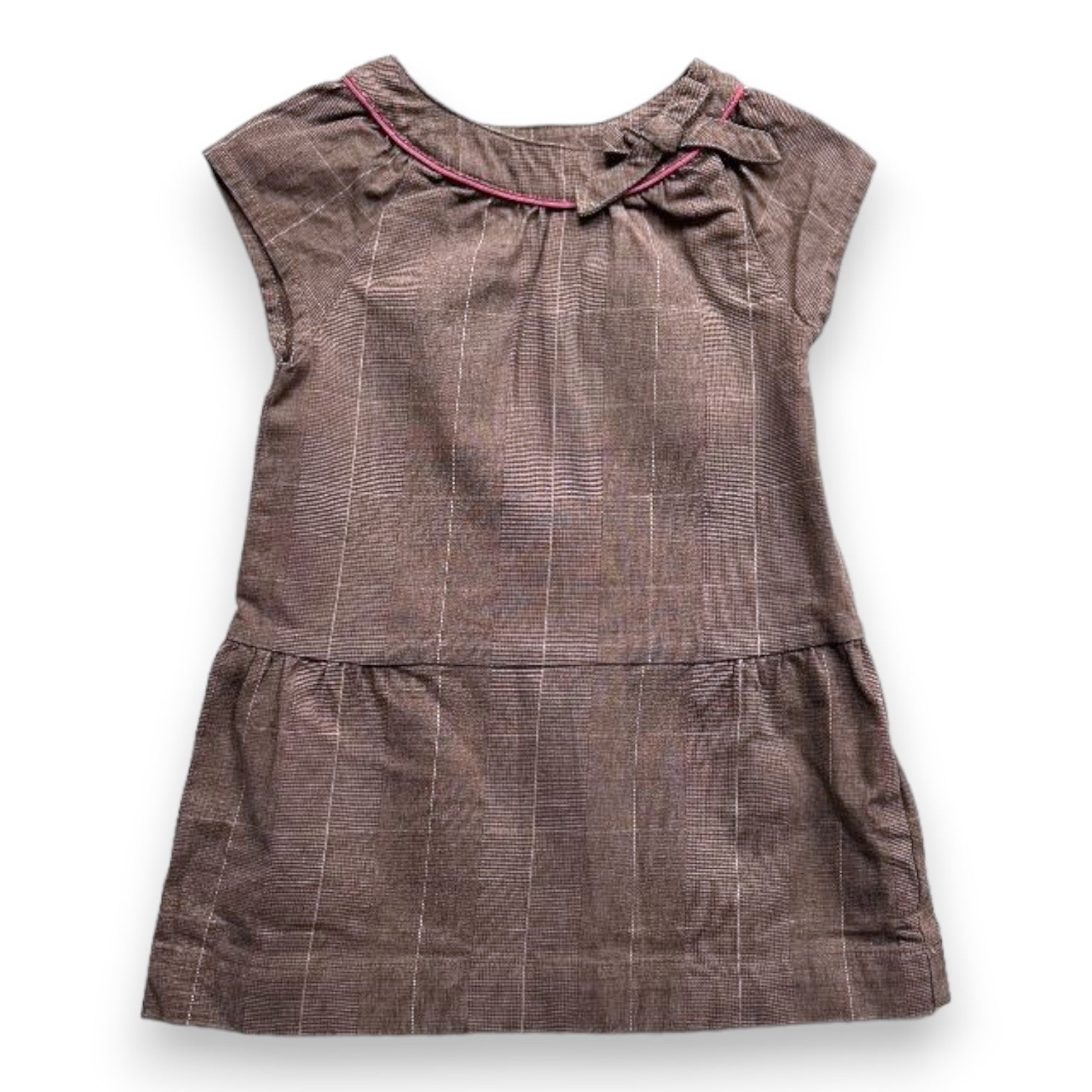 JACADI - Braun kariertes Kleid - 3 Jahre