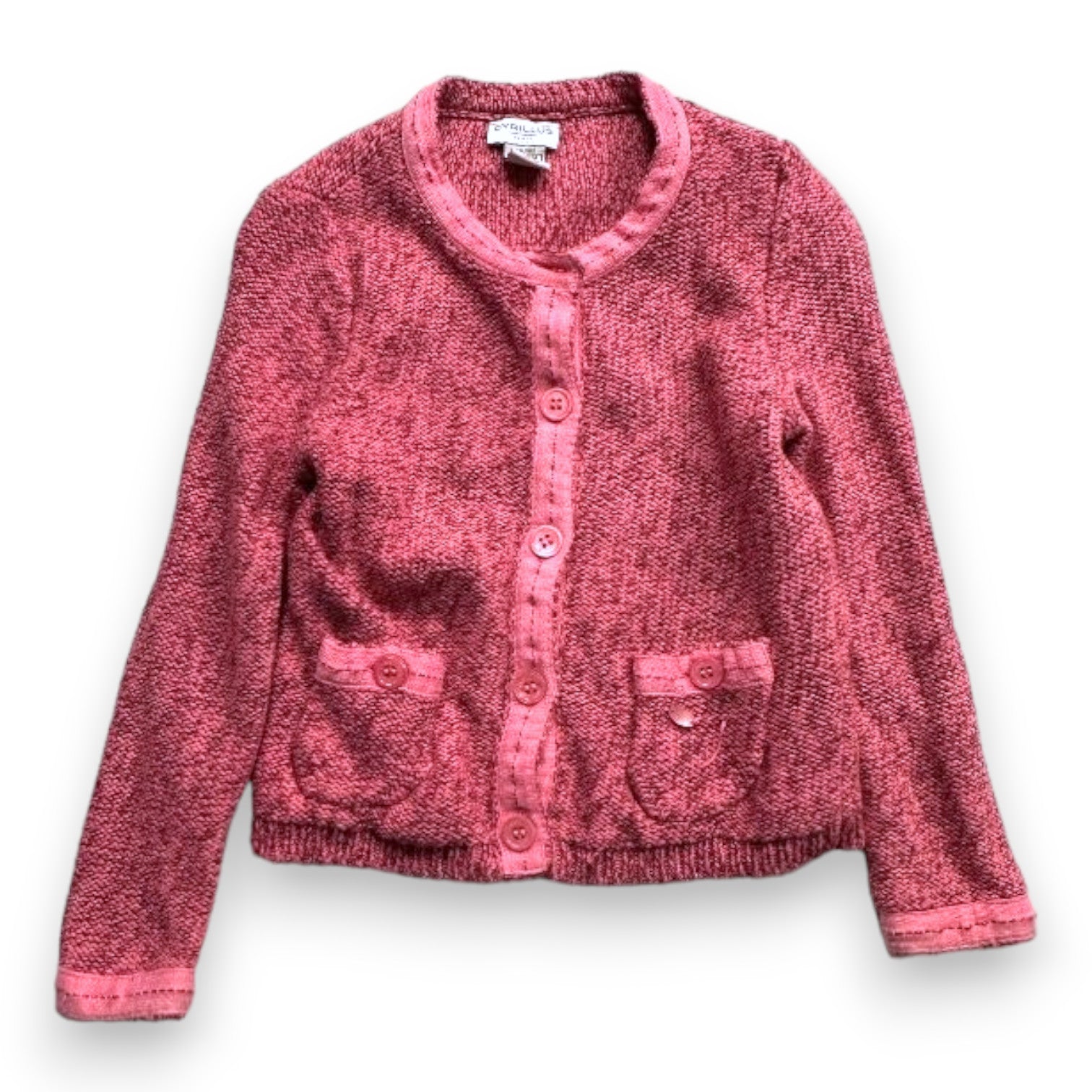 CYRILLUS - Cardigan rose effet tricot - 4 ans