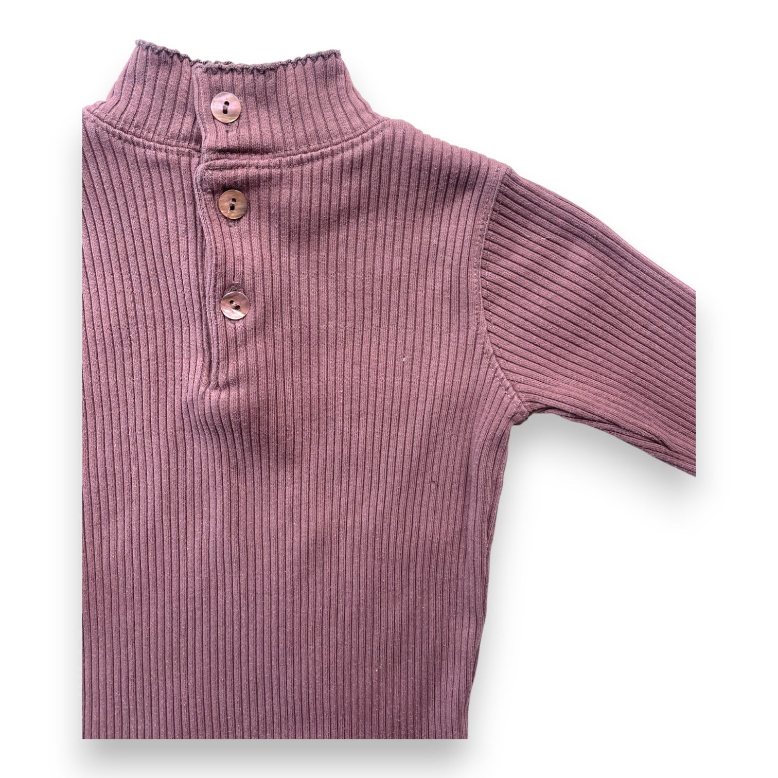 LILI GAUFRETTE - Sous pull côtelé violet - 18 mois