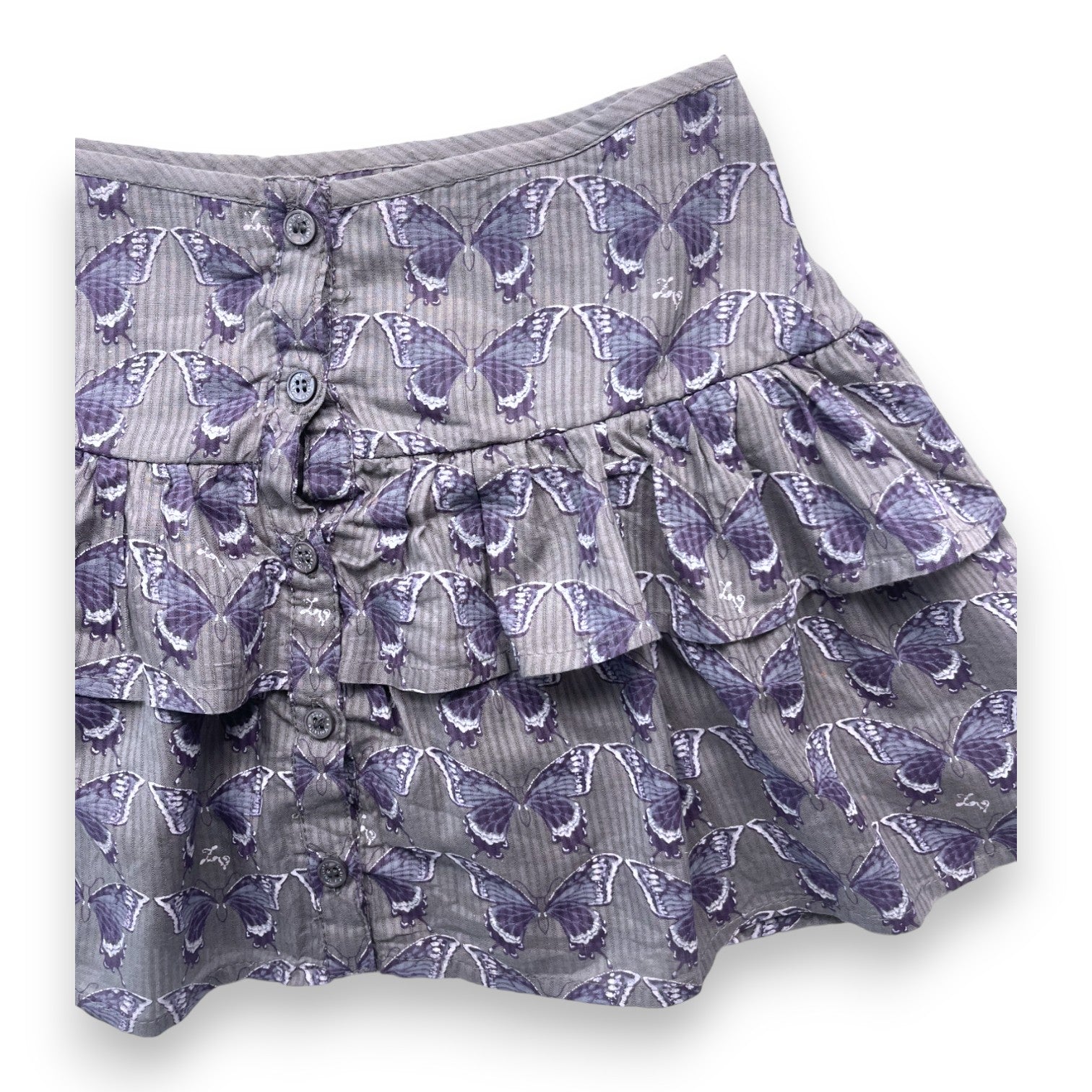 ZADIG & VOLTAIRE - Jupe grise papillons violets - 10 ans