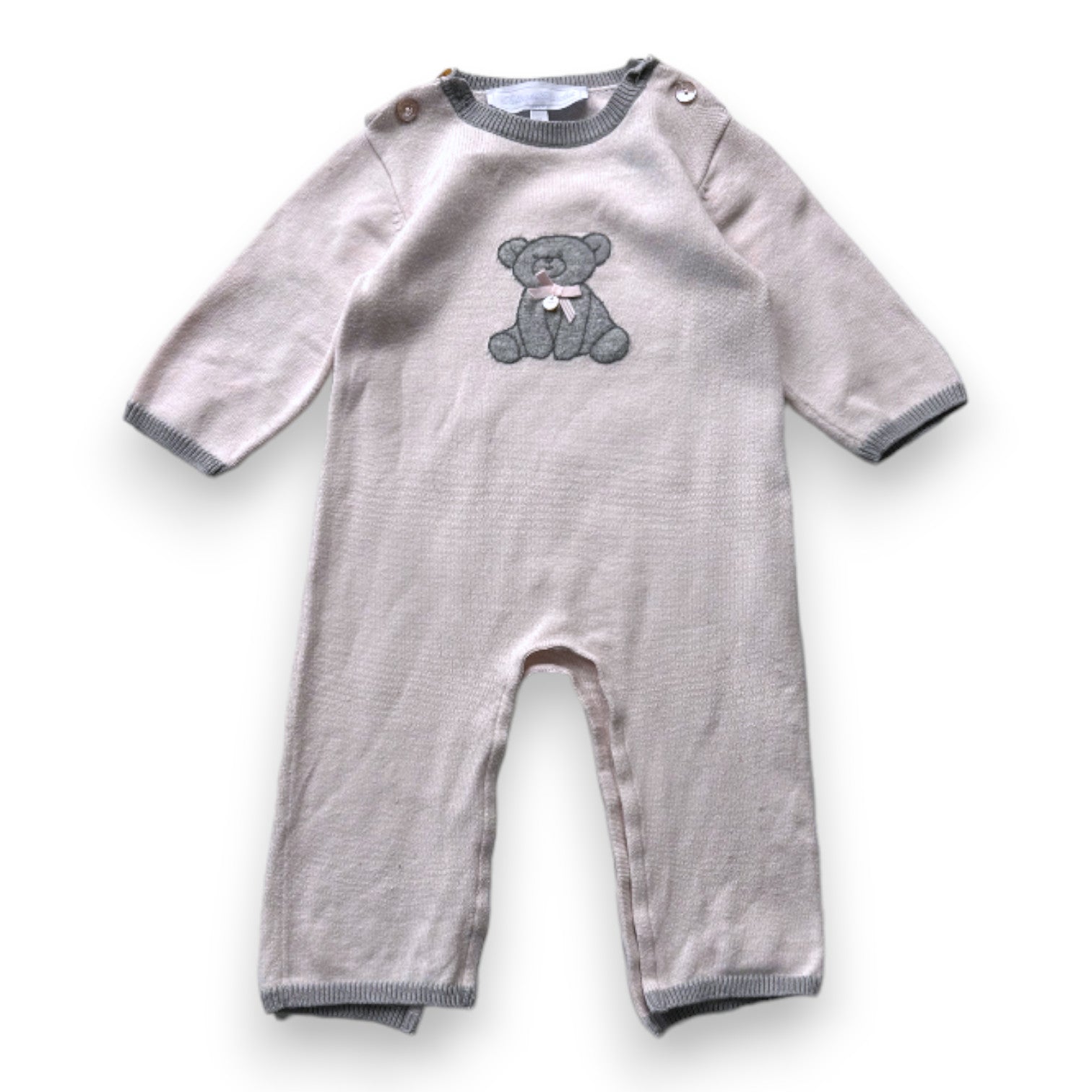 TARTINE & CHOCOLAT - Pyjama rose avec imprimé nounours gris - 12 mois