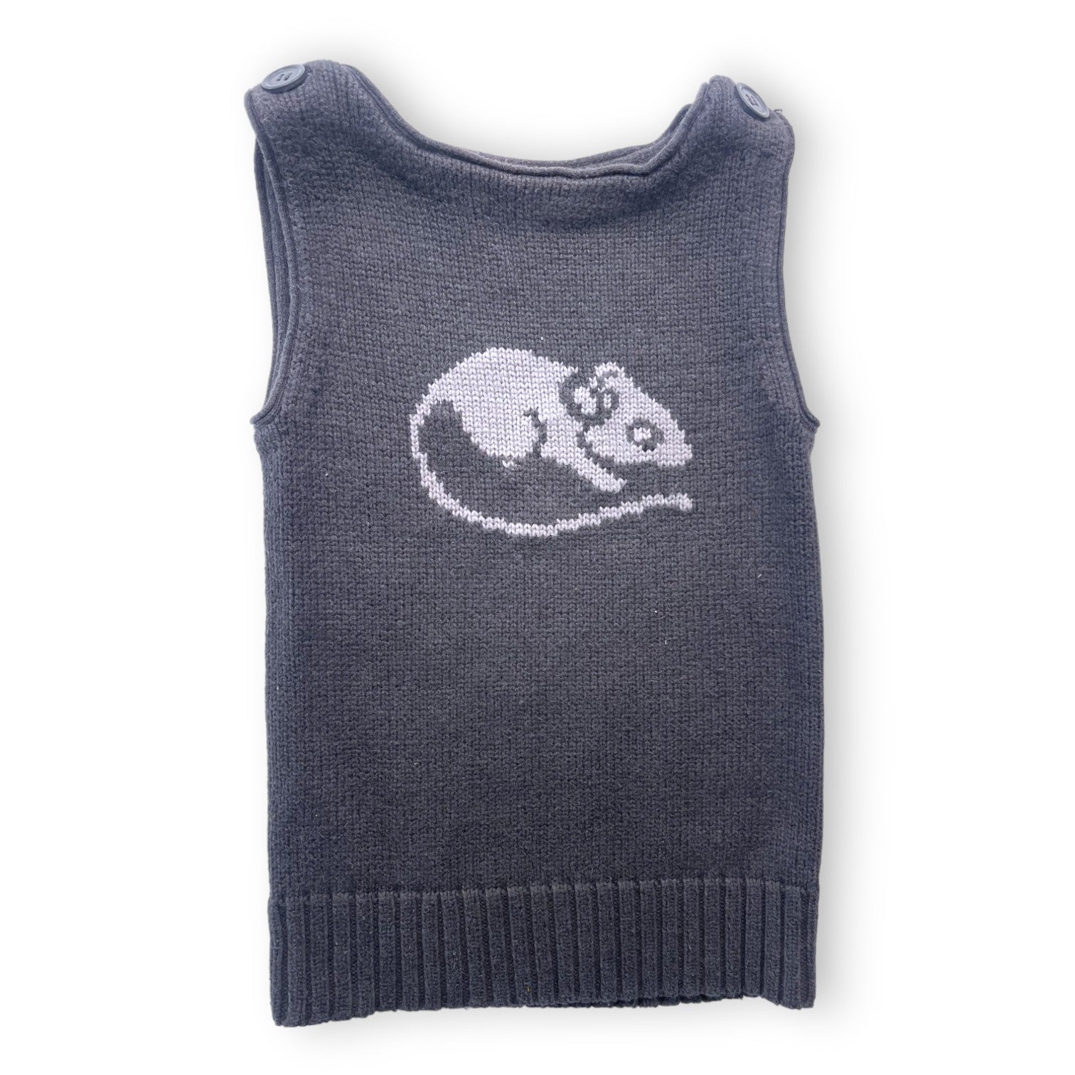 MARC JACOBS - Pull sans manches gris foncé motif souris - 6 ans