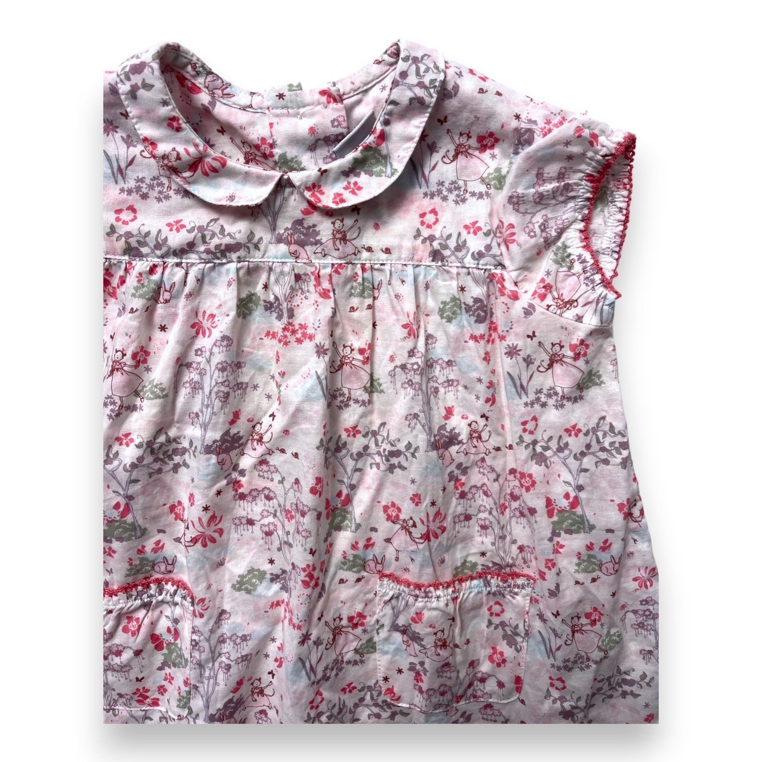 PETIT BATEAU - Robe rose légère à motifs - 12 mois
