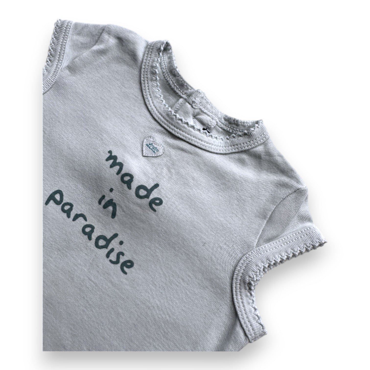LILI GAUFRETTE - T-shirt bleu "Made in paradise" - 12 mois