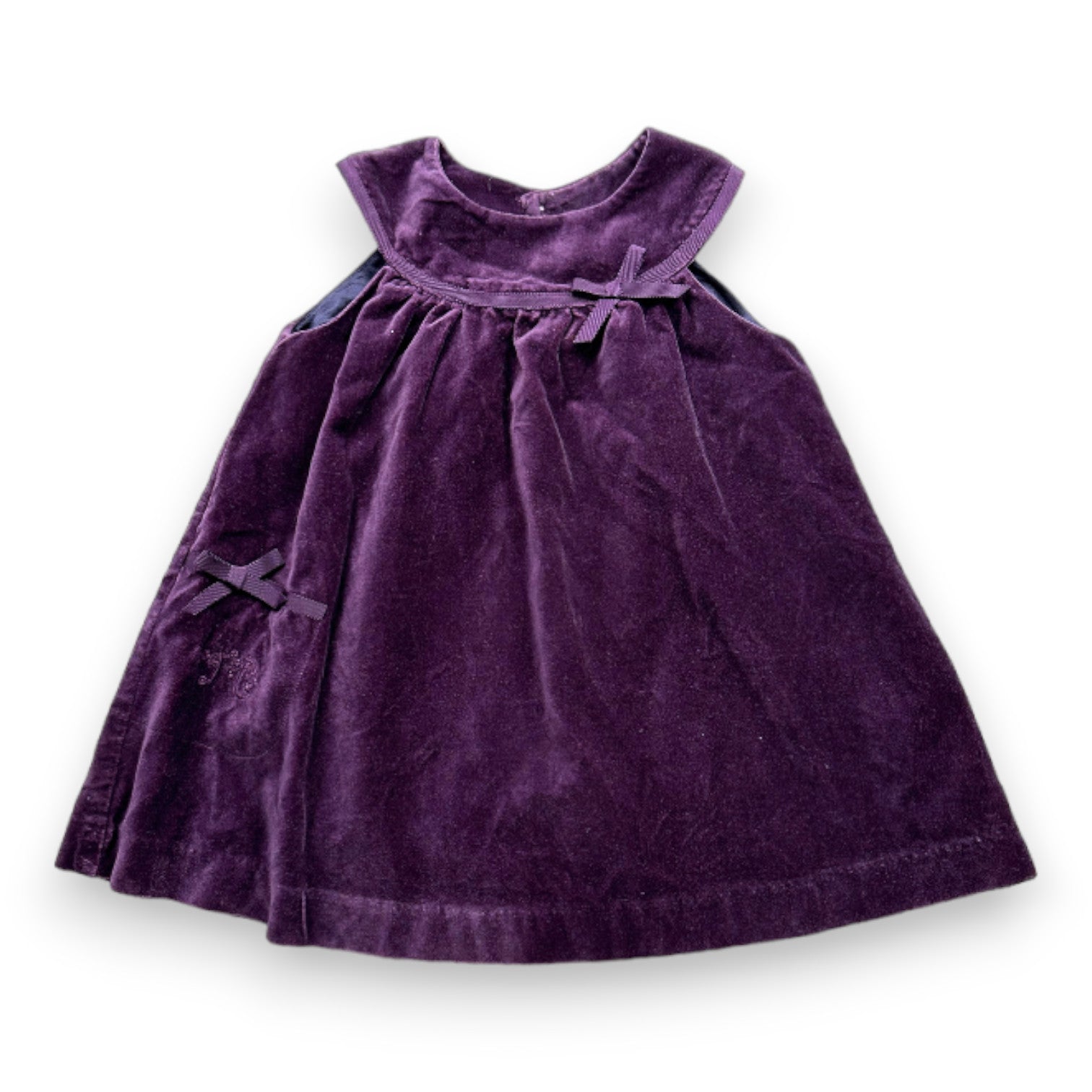 TARTINE & CHOCOLAT - Robe violette en velours - 18 moi