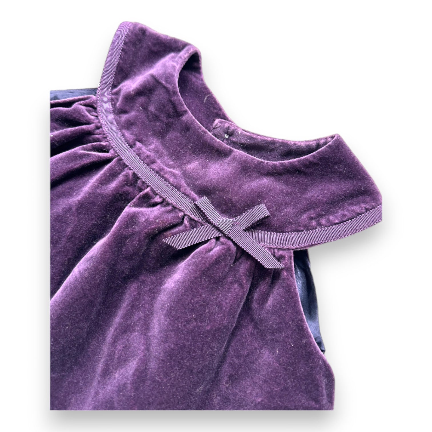 TARTINE & CHOCOLAT - Robe violette en velours - 18 moi