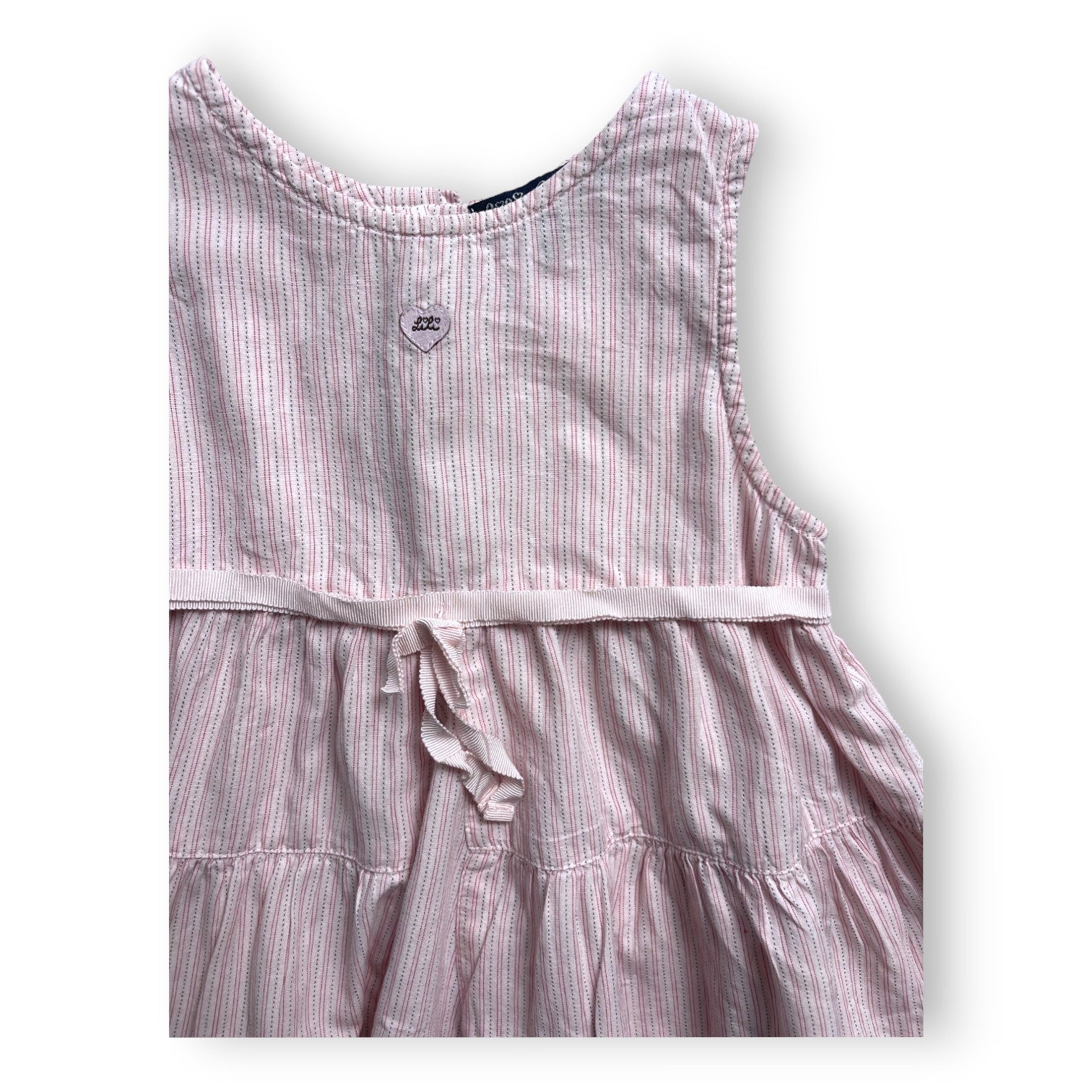 LILI GAUFRETTE - Robe rose rayée - 2 ans