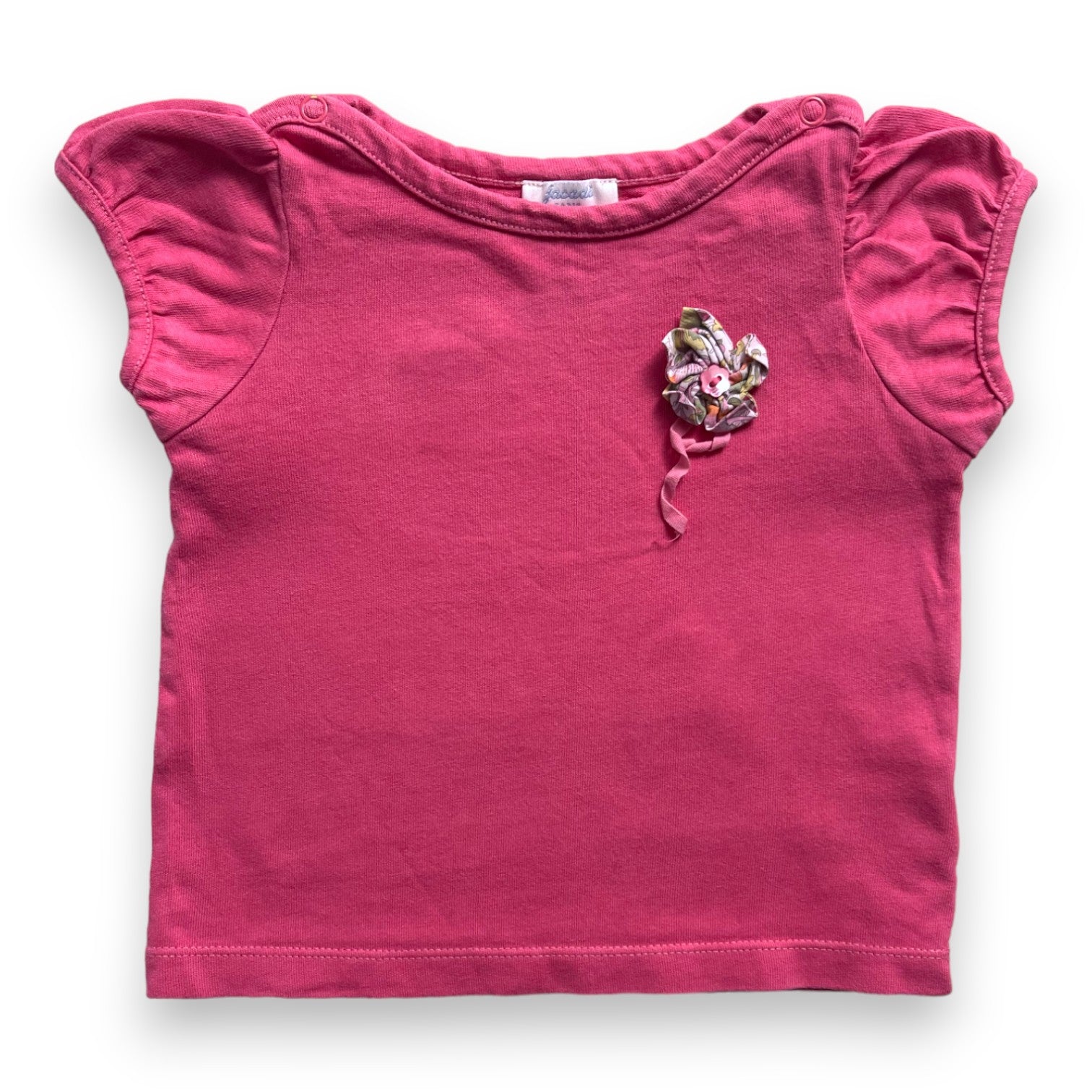 JACADI - T shirt rose fleur multicolore - 18 mois