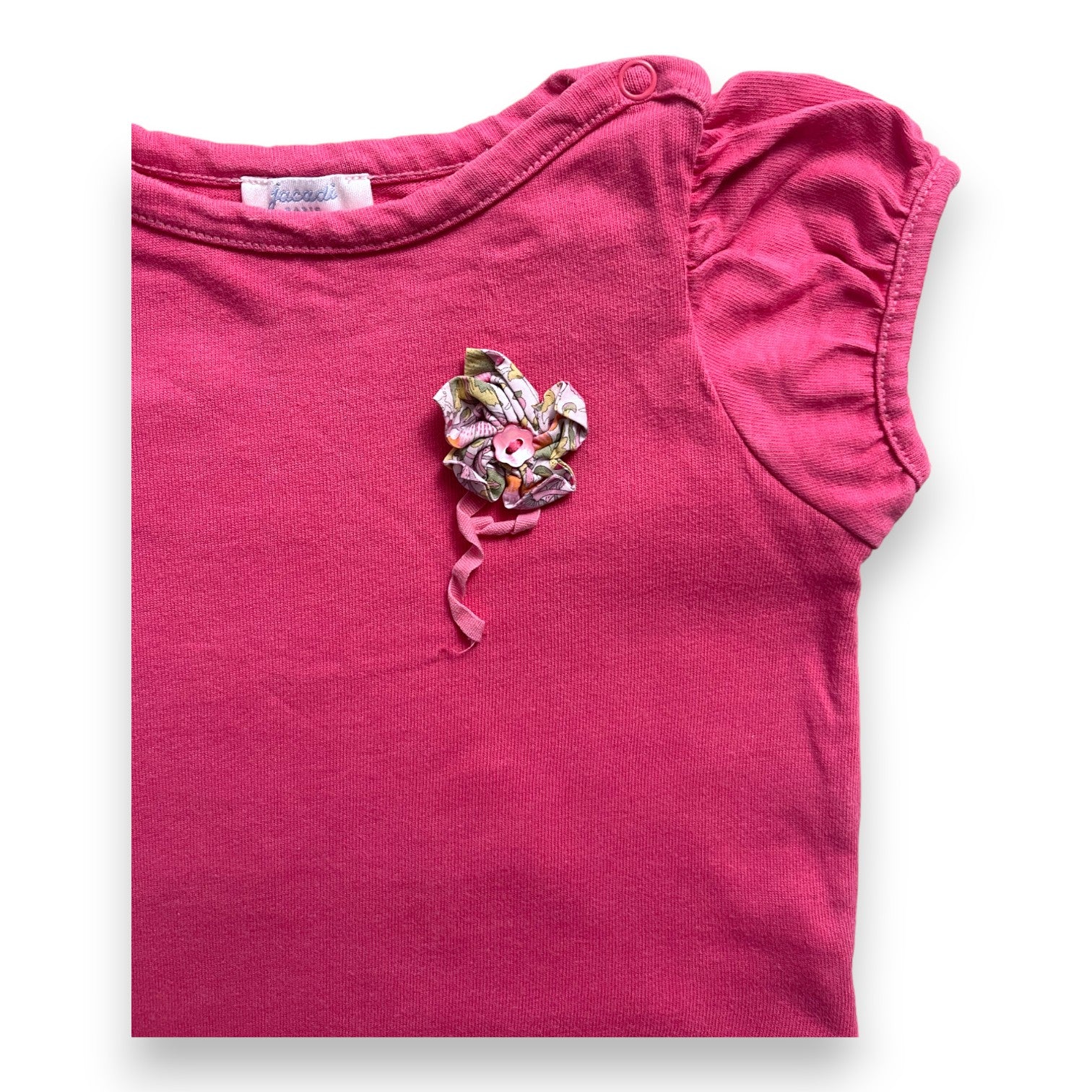 JACADI - T shirt rose fleur multicolore - 18 mois
