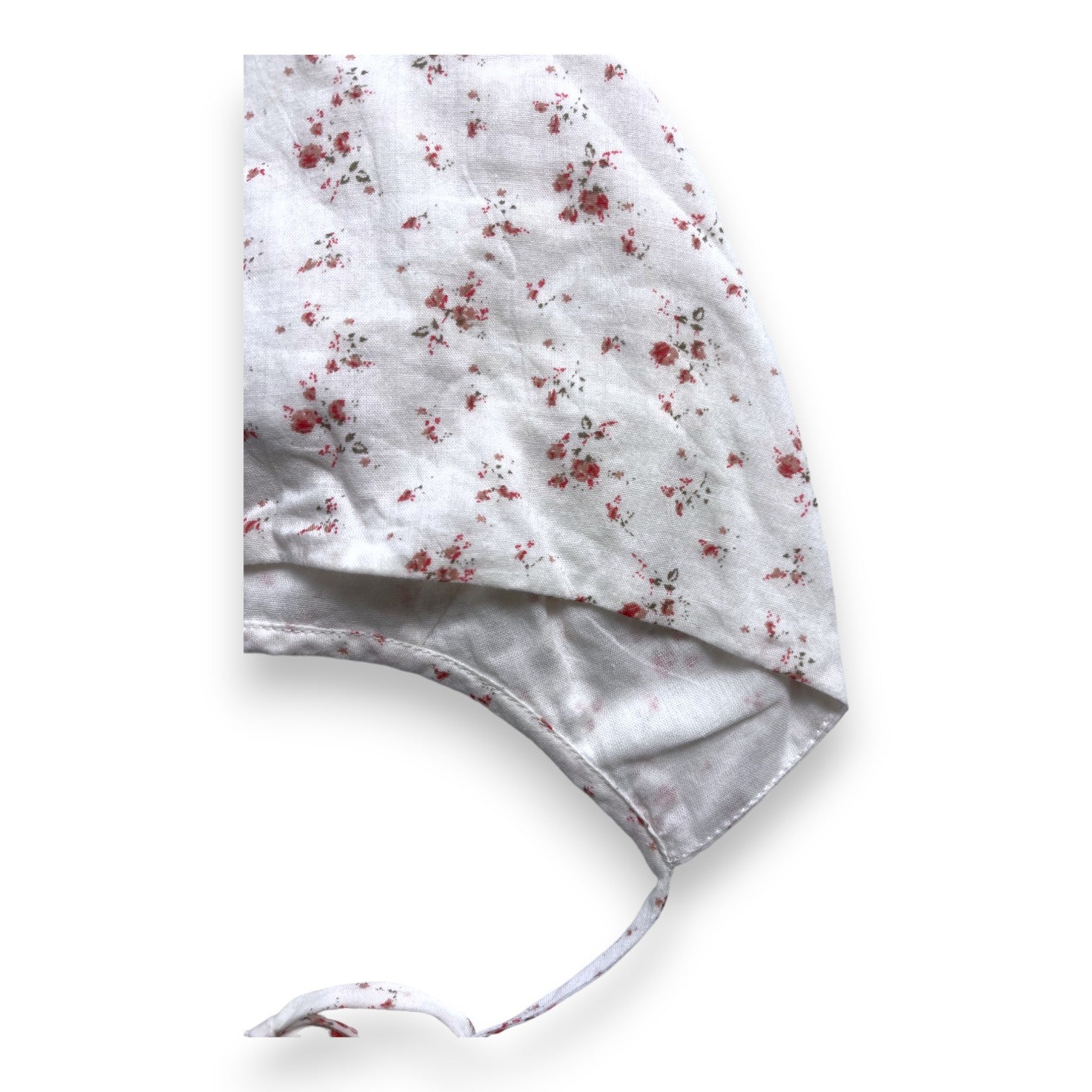 BONPOINT - Bonnet léger en coton blanc à fleurs - 12 mois