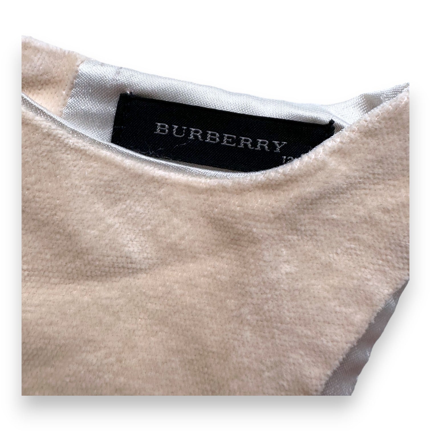 BURBERRY - Robe en velours beige - 12 mois
