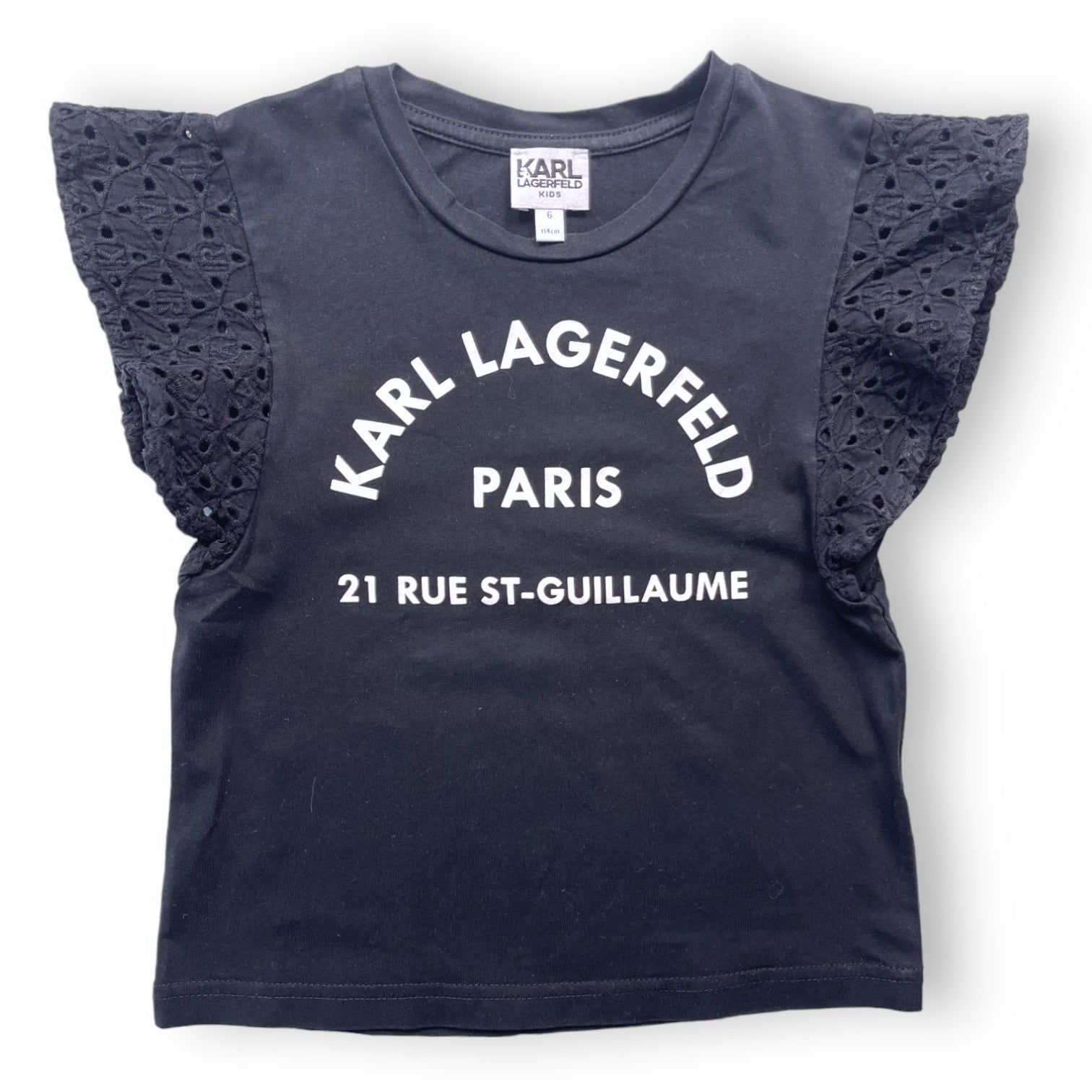 KARL LAGERFELD - T shirt noir à motifs - 6 ans