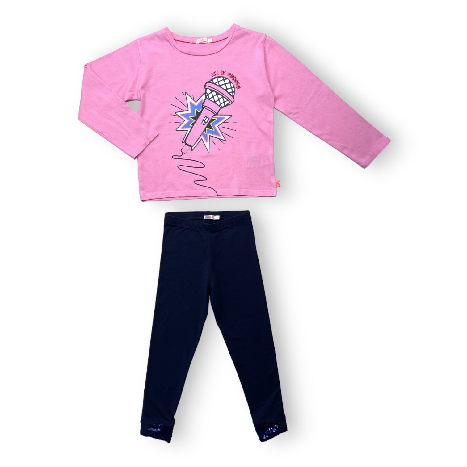 BILLIEBLUSH - Ensemble t shirt rose et legging bleu marine - 6 ans