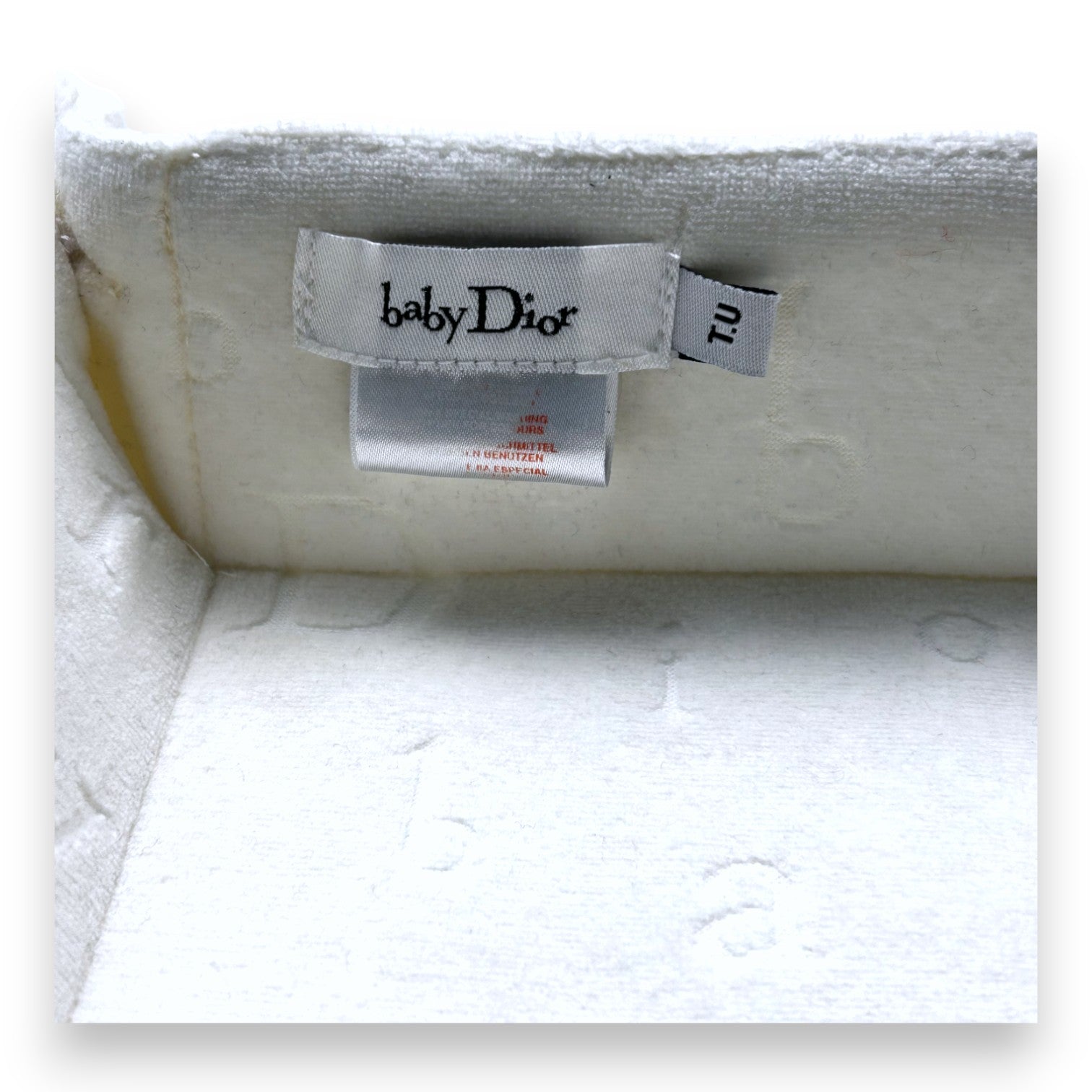 BABY DIOR - Vide poche blanc en velours inscriptions "Baby Dior"