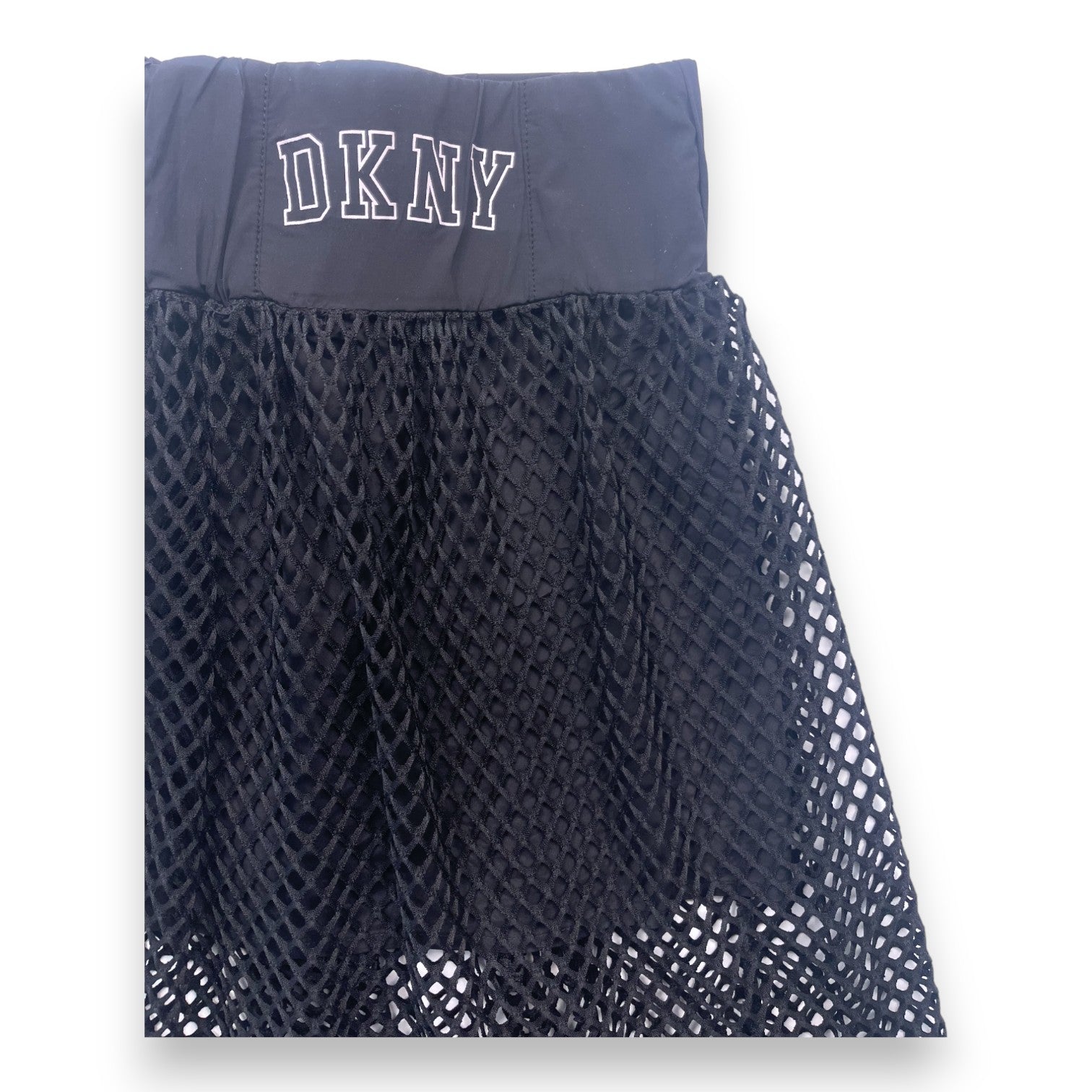 DKNY - Jupe trapèze noire effet filet - 8 ans