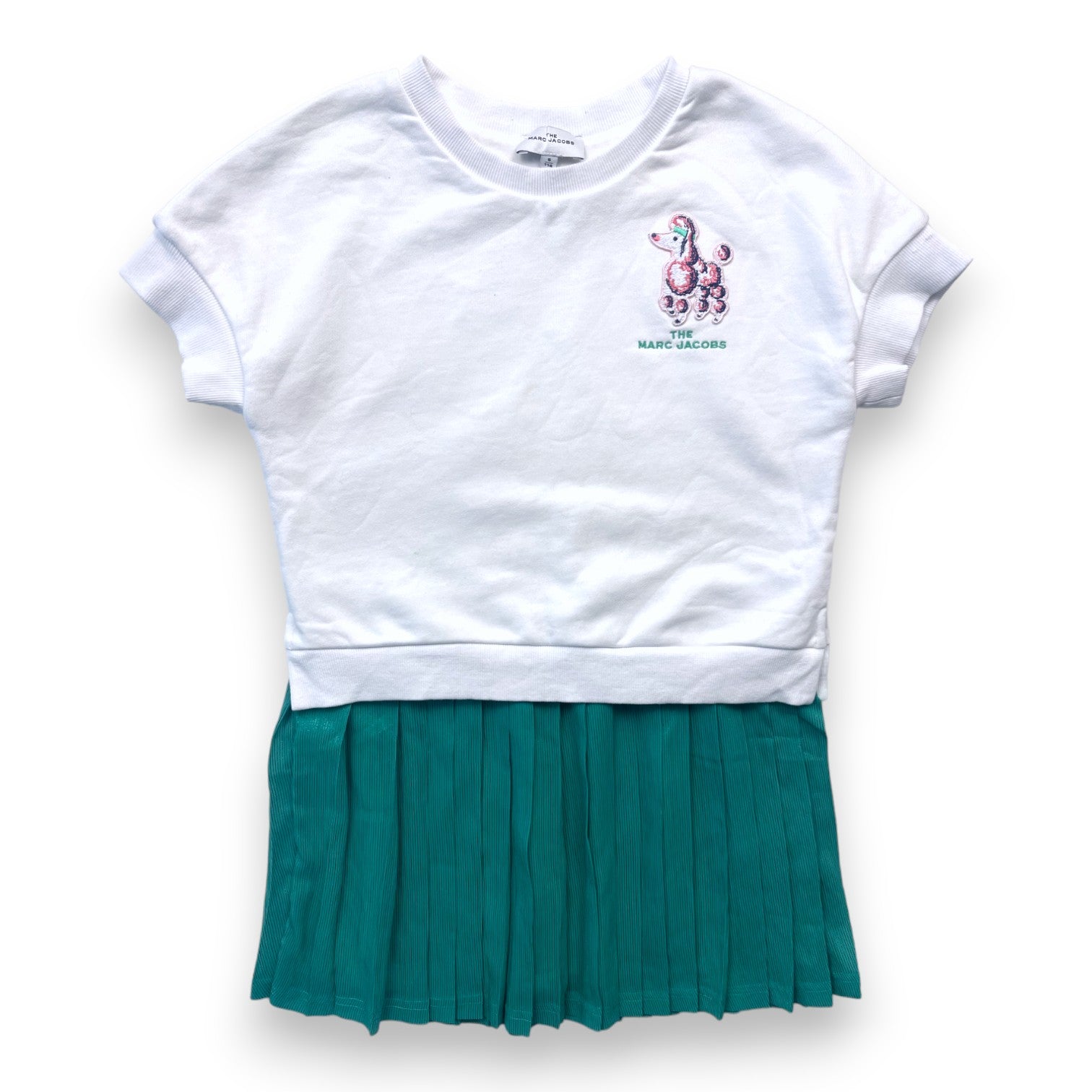 MARC JACOBS - Robe blanche et jupe plissée verte - 6 ans