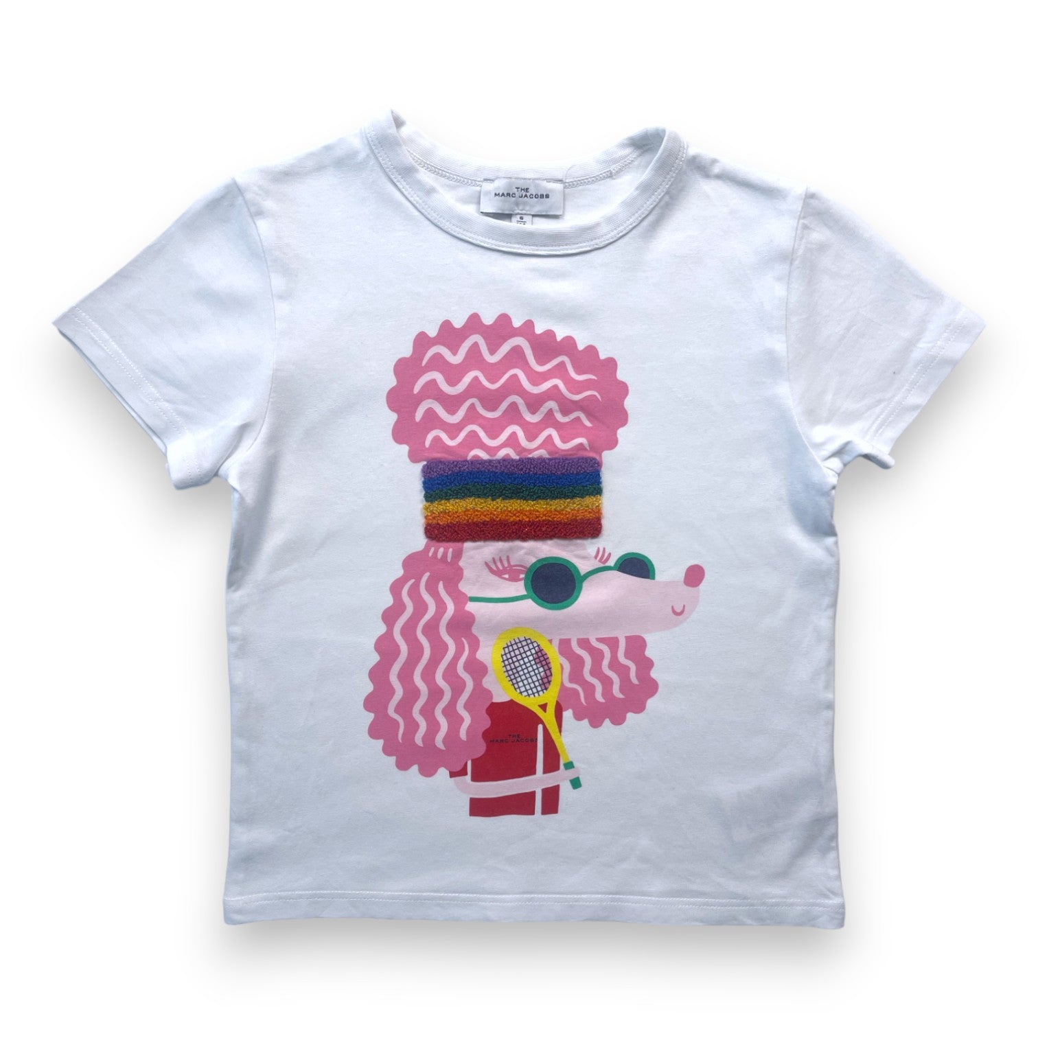THE MARC JACOBS - T shirt blanc motif caniche multicolore - 6 ans