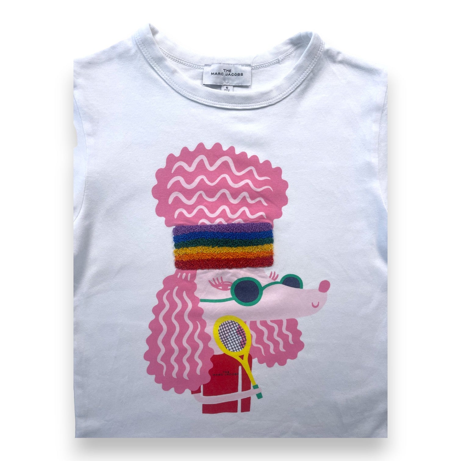 THE MARC JACOBS - T shirt blanc motif caniche multicolore - 6 ans