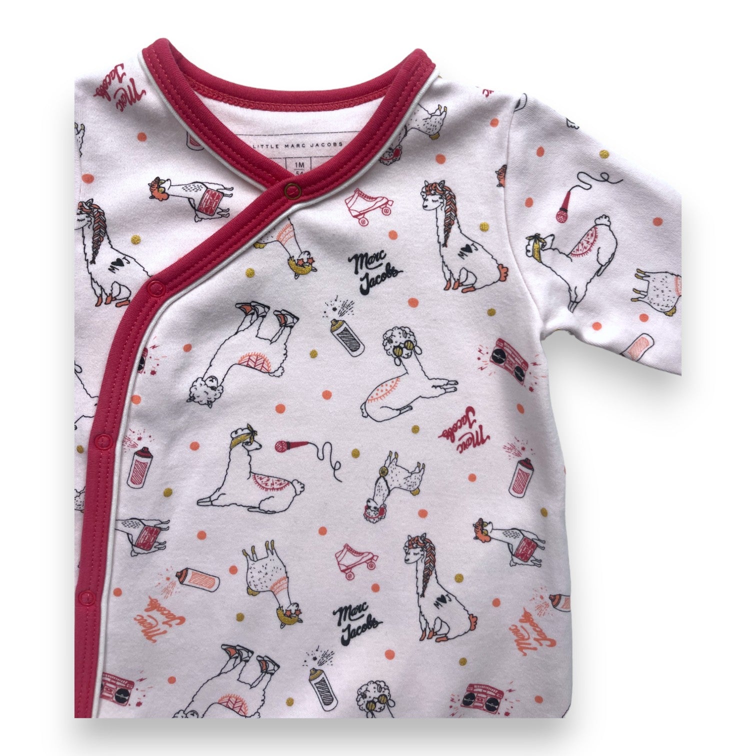 MARC JACOBS - Pyjama rose à motifs - 1 mois