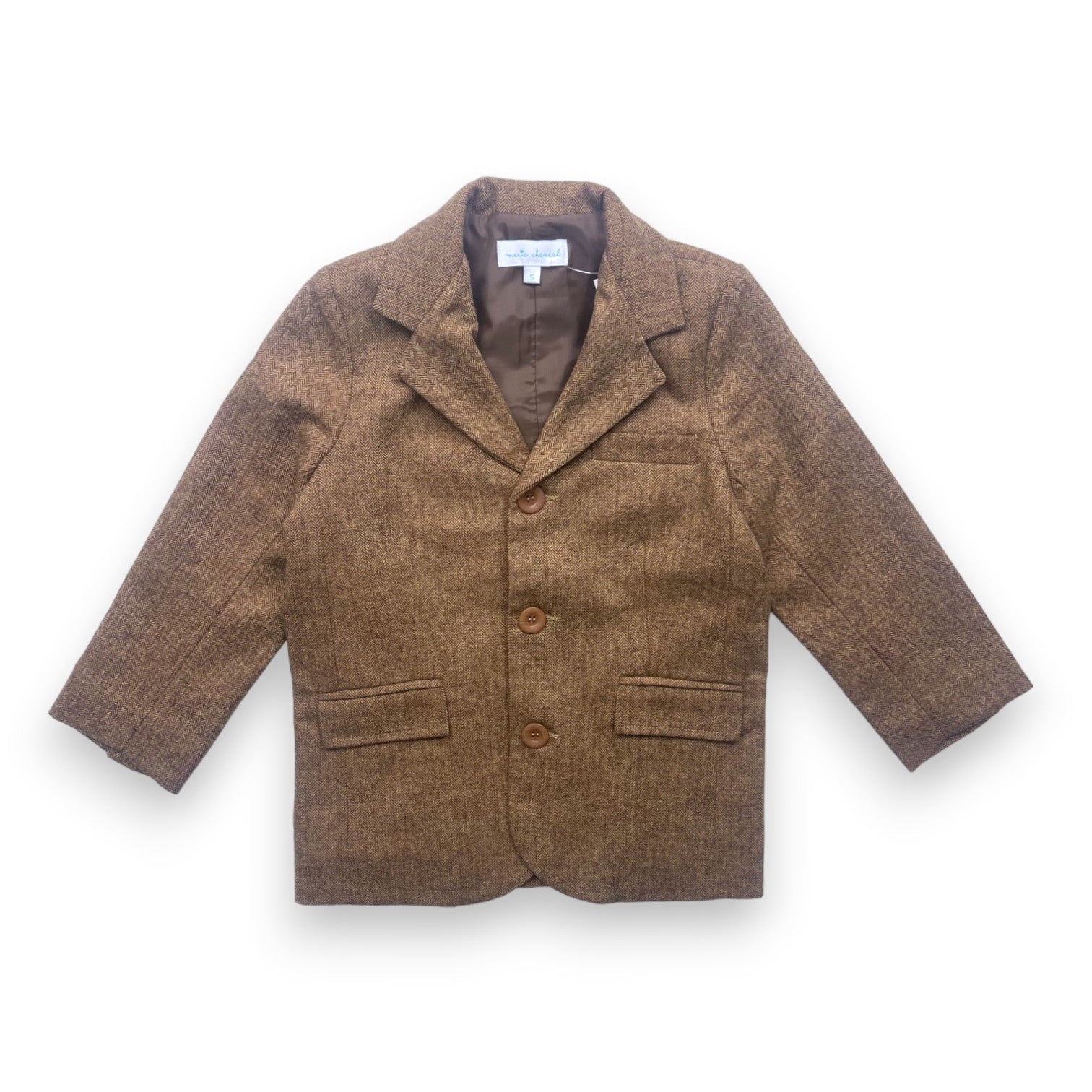 MARIE CHANTAL - Veste blazer en laine marron (neuf) - 5 ans