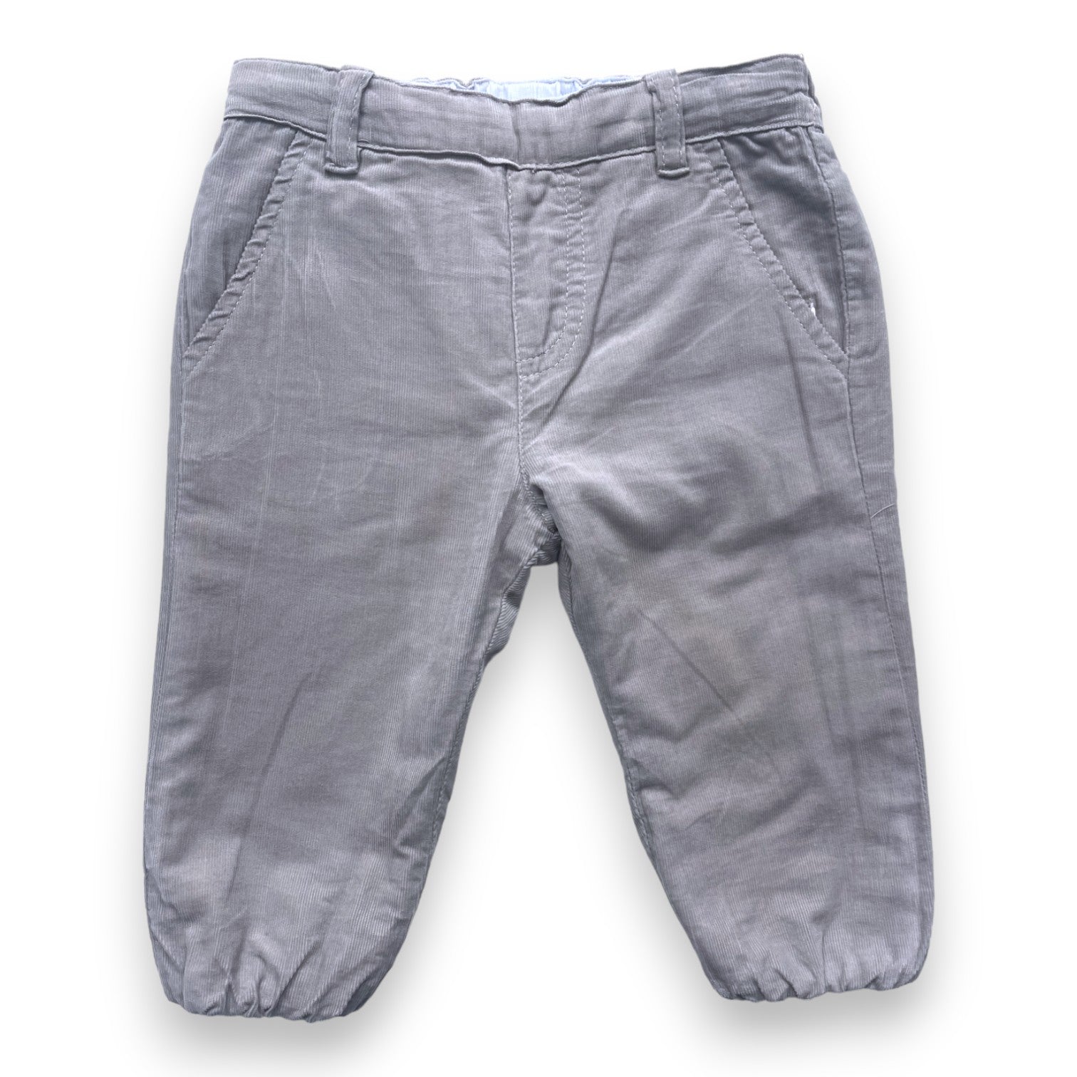 TARTINE & CHOCOLAT - Pantalon en velours côtelé réversible bleu ou gris - 6 mois
