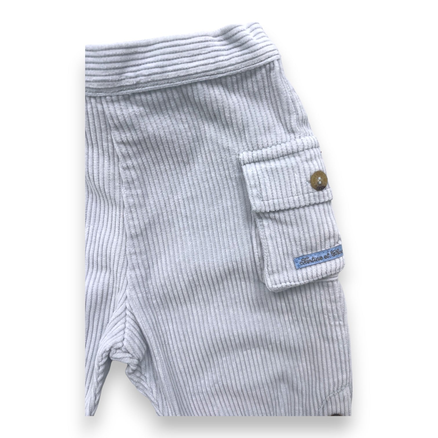 TARTINE & CHOCOLAT - Pantalon en velours côtelé bleu clair - 6 mois