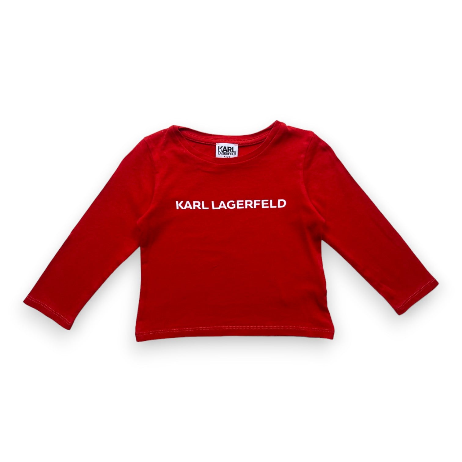 KARL LAGERFELD - T shirt manches longues rouge "Karl Lagerfeld" - 2 ans