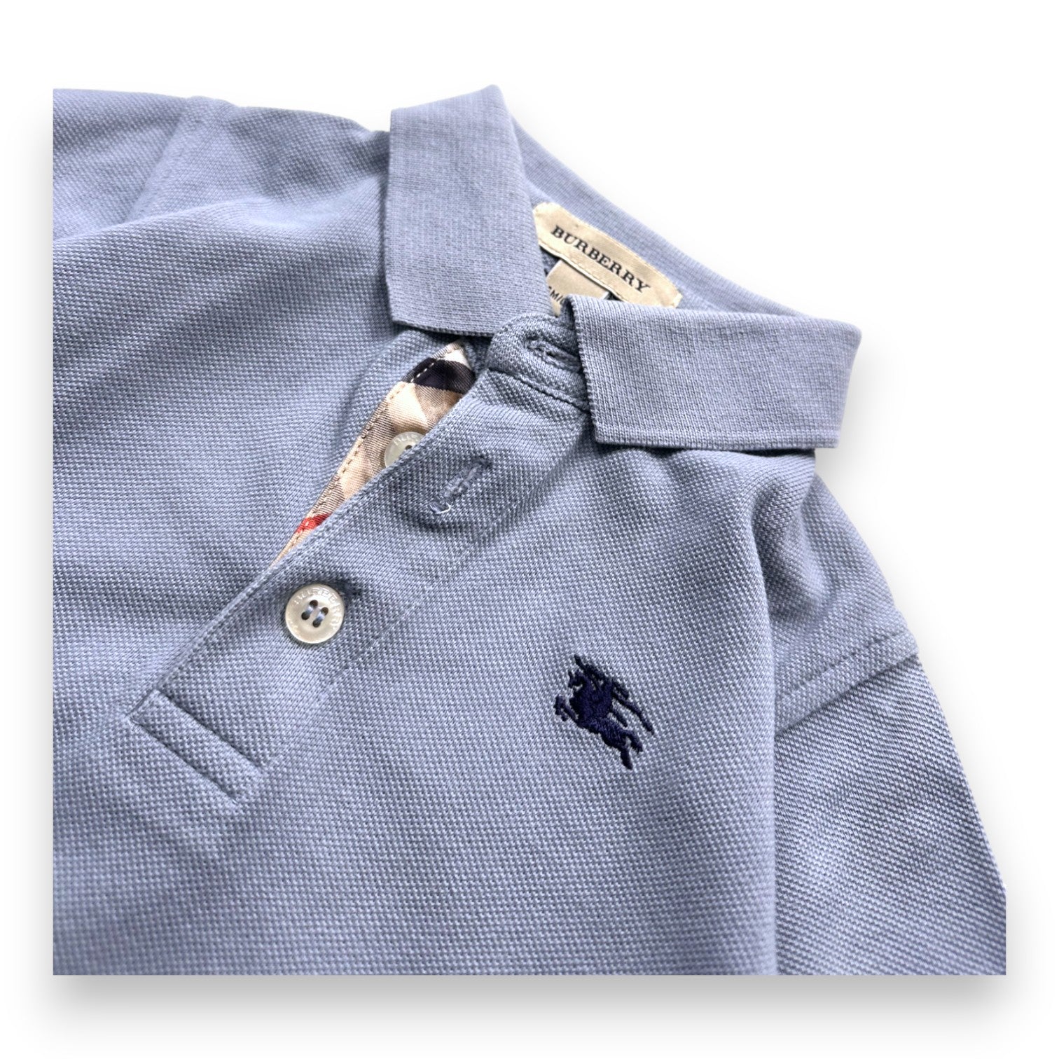 BURBERRY - Polo manches longues gris - 6 mois