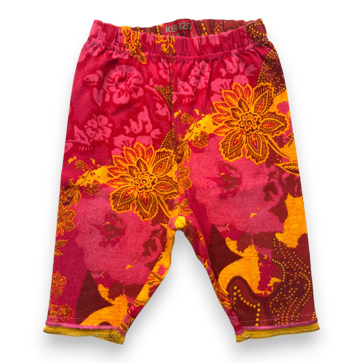 KENZO - Pantalon rouge et orange à motifs - 6 mois