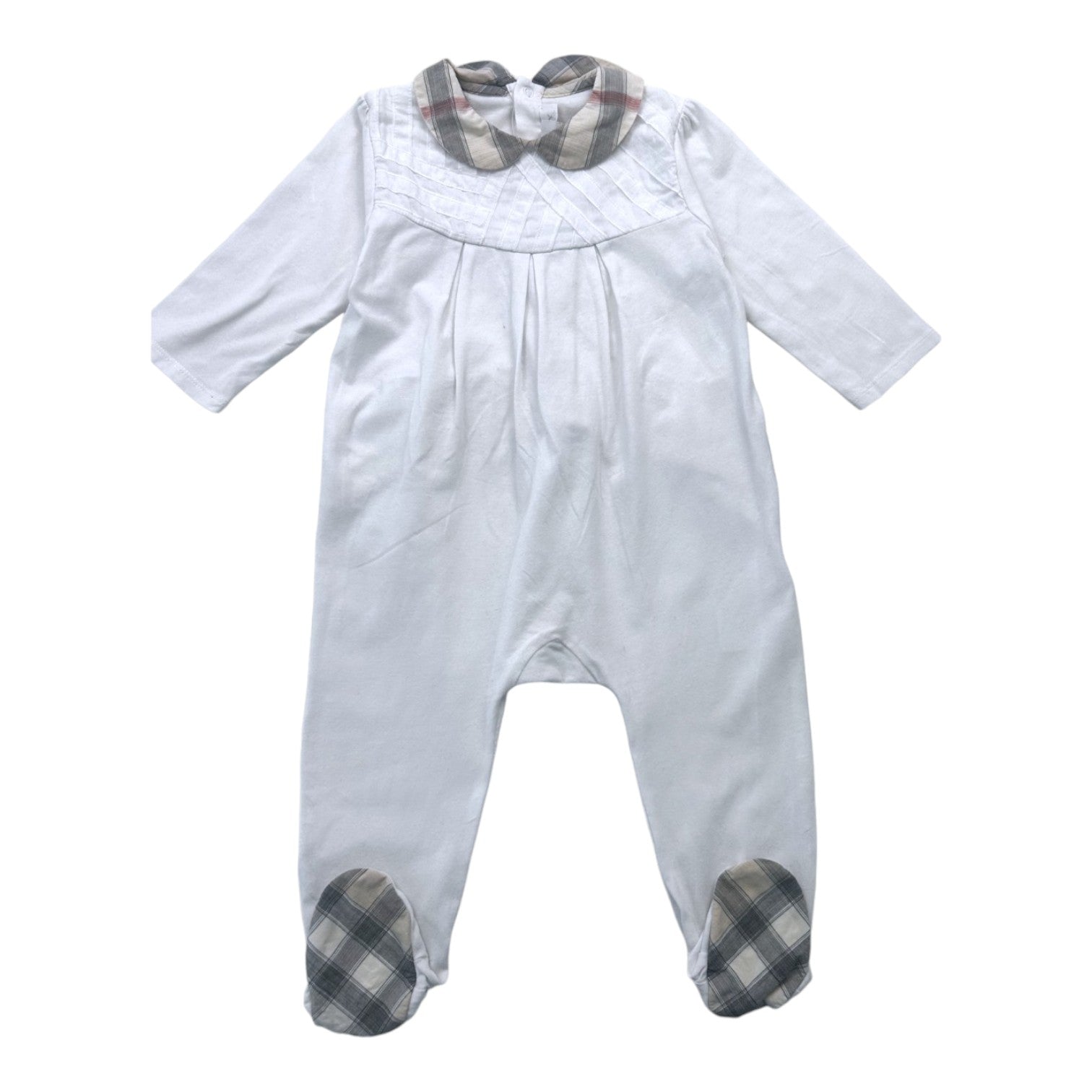 BURBERRY - Pyjama blanc à détails - 12 mois