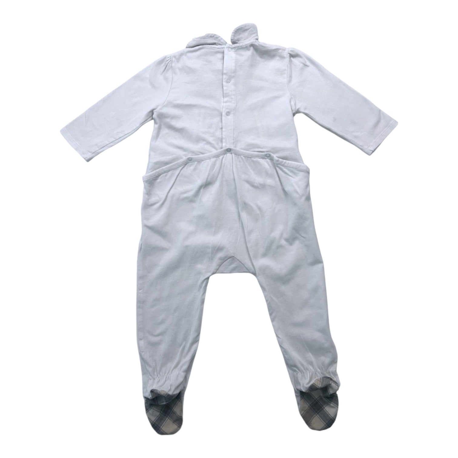 BURBERRY - Pyjama blanc à détails - 12 mois