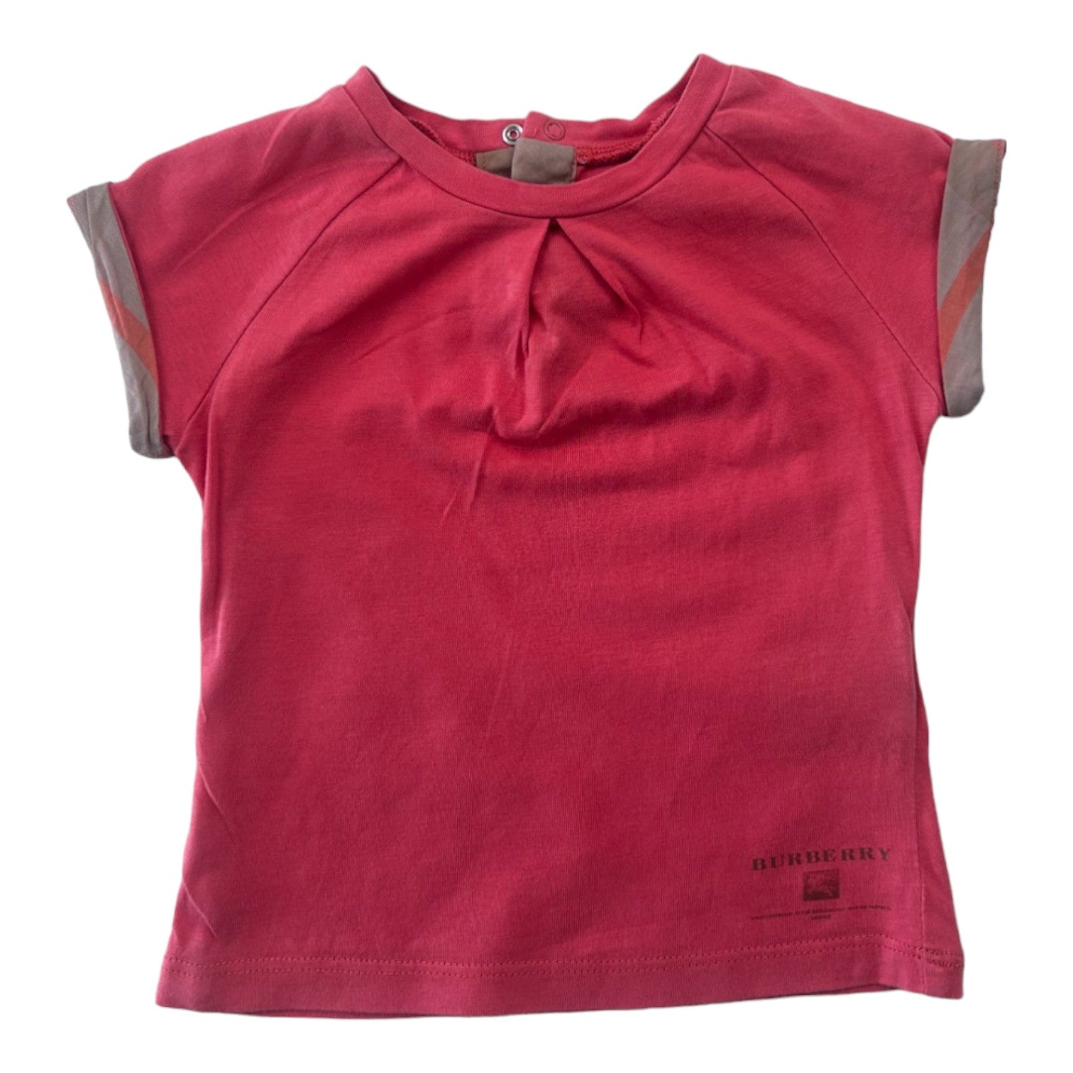 BURBERRY - T-shirt rose - 6 mois