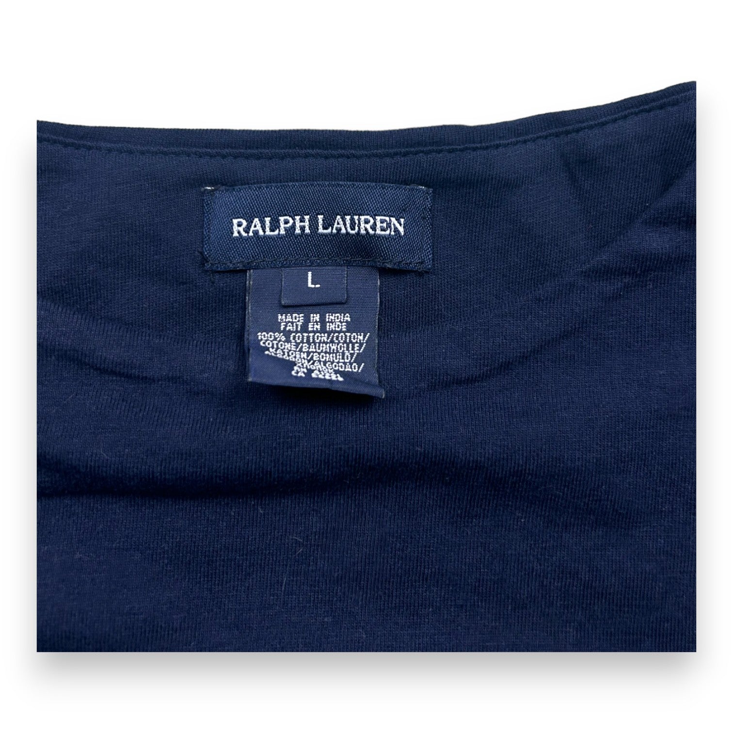 RALPH LAUREN - Robe bleu marine à volants - 14 ans