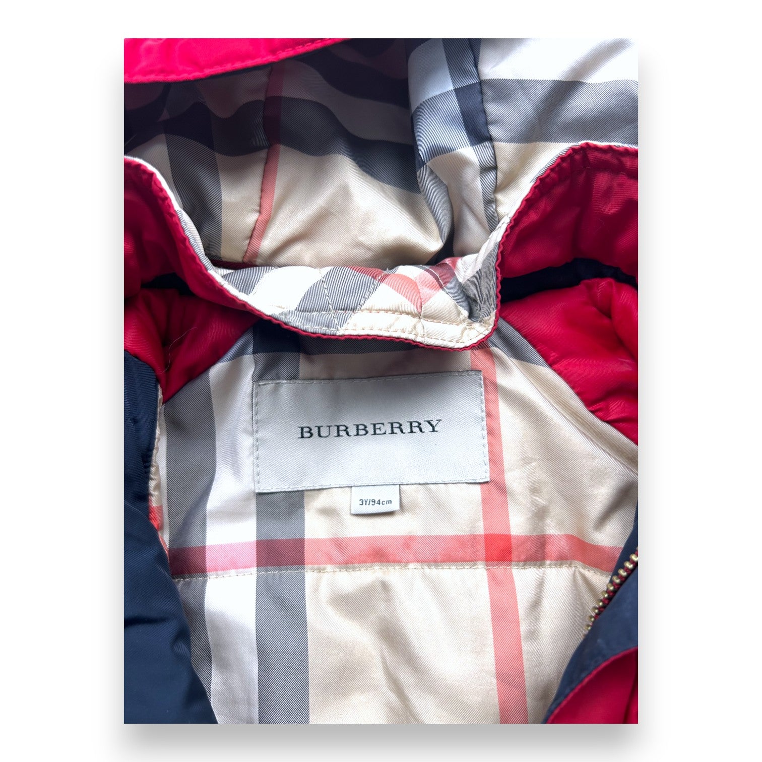 BURBERRY - Doudoune rouge - 3 ans