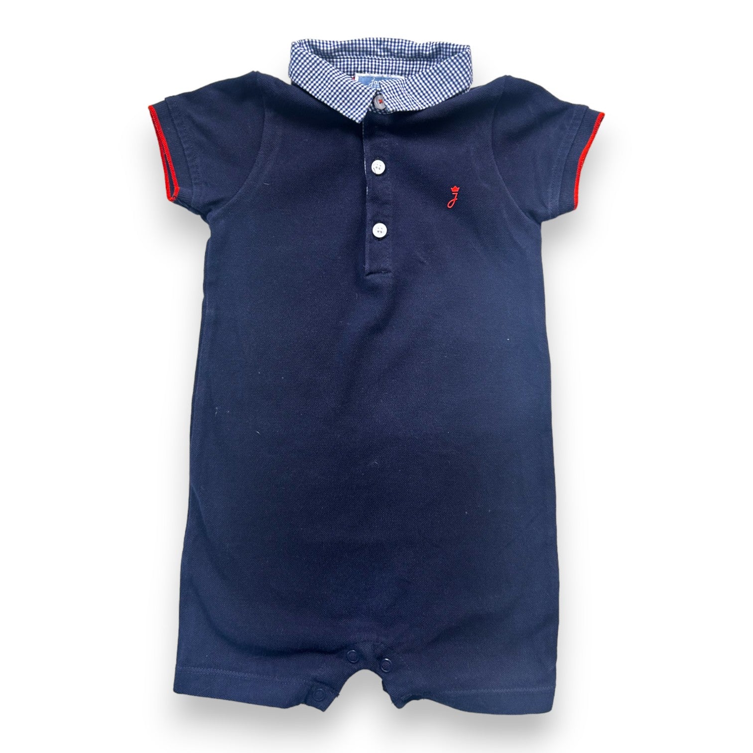 JACADI - Blauer Overall mit Kragendetails - 18 Monate