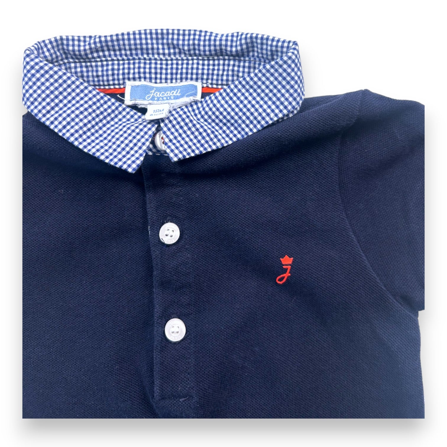 JACADI - Blauer Overall mit Kragendetails - 18 Monate