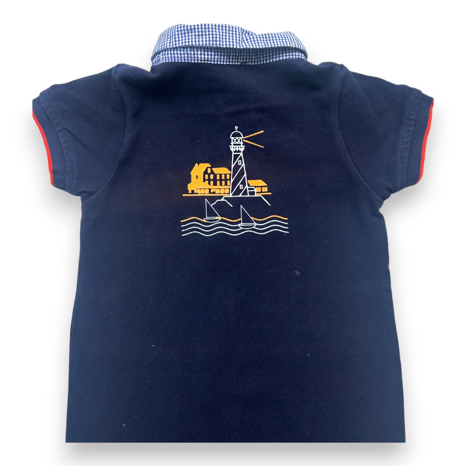 JACADI - Blauer Overall mit Kragendetails - 18 Monate