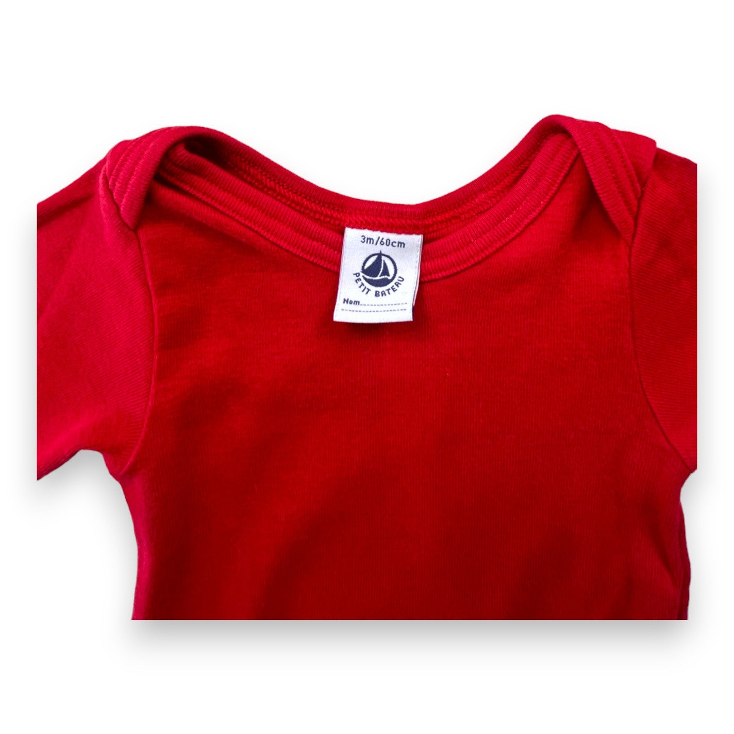 PETIT BATEAU - Body rouge - 3 mois