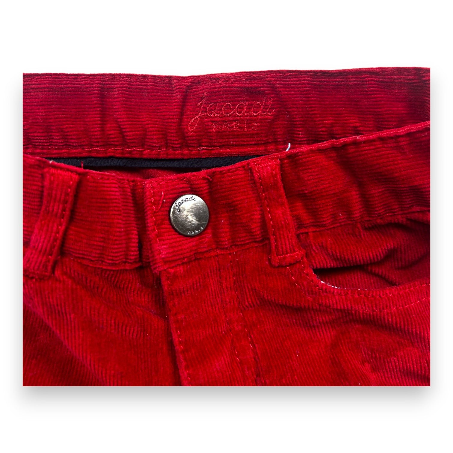 JACADI - Pantalon rouge velours - 12 mois