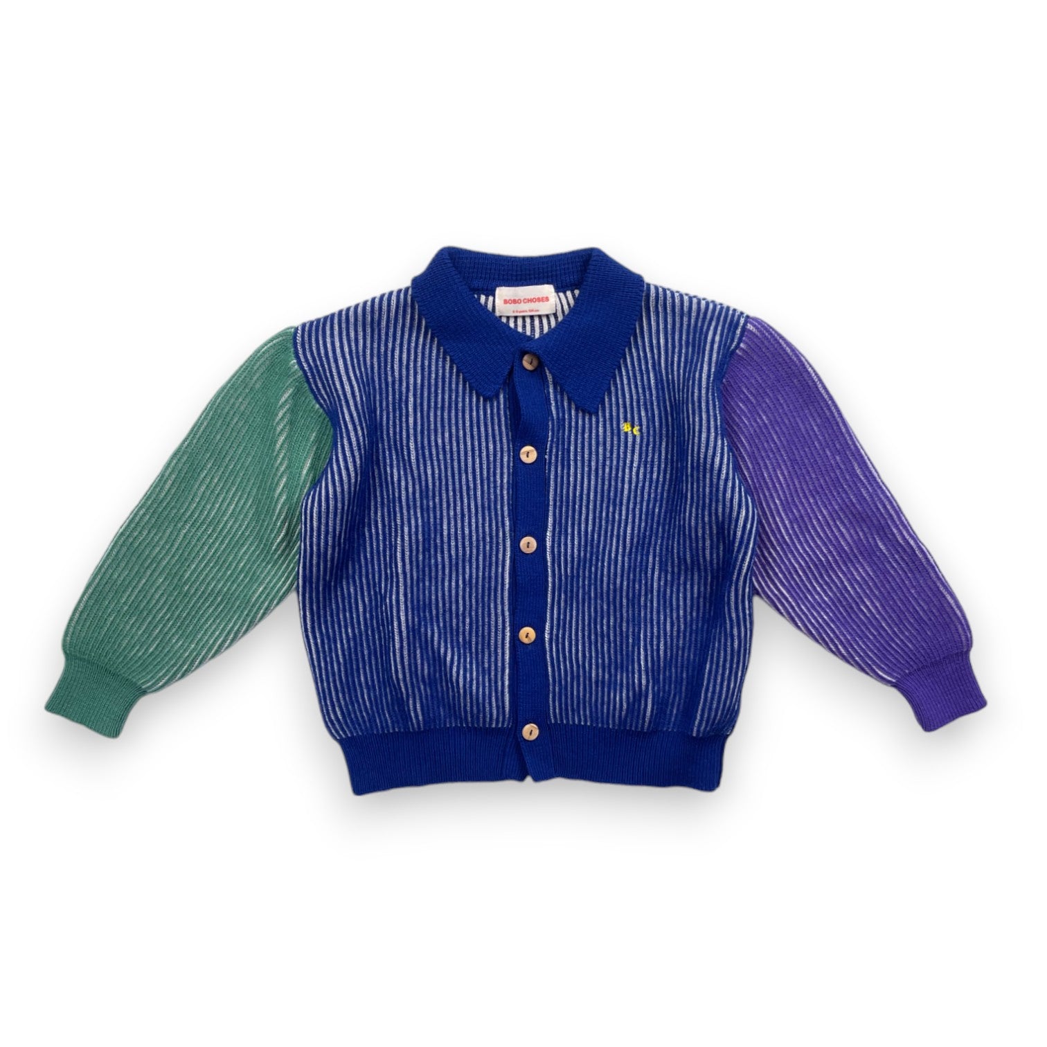 BOBO CHOSES - Cardigan en laine coloré à rayures - 8/9 ans