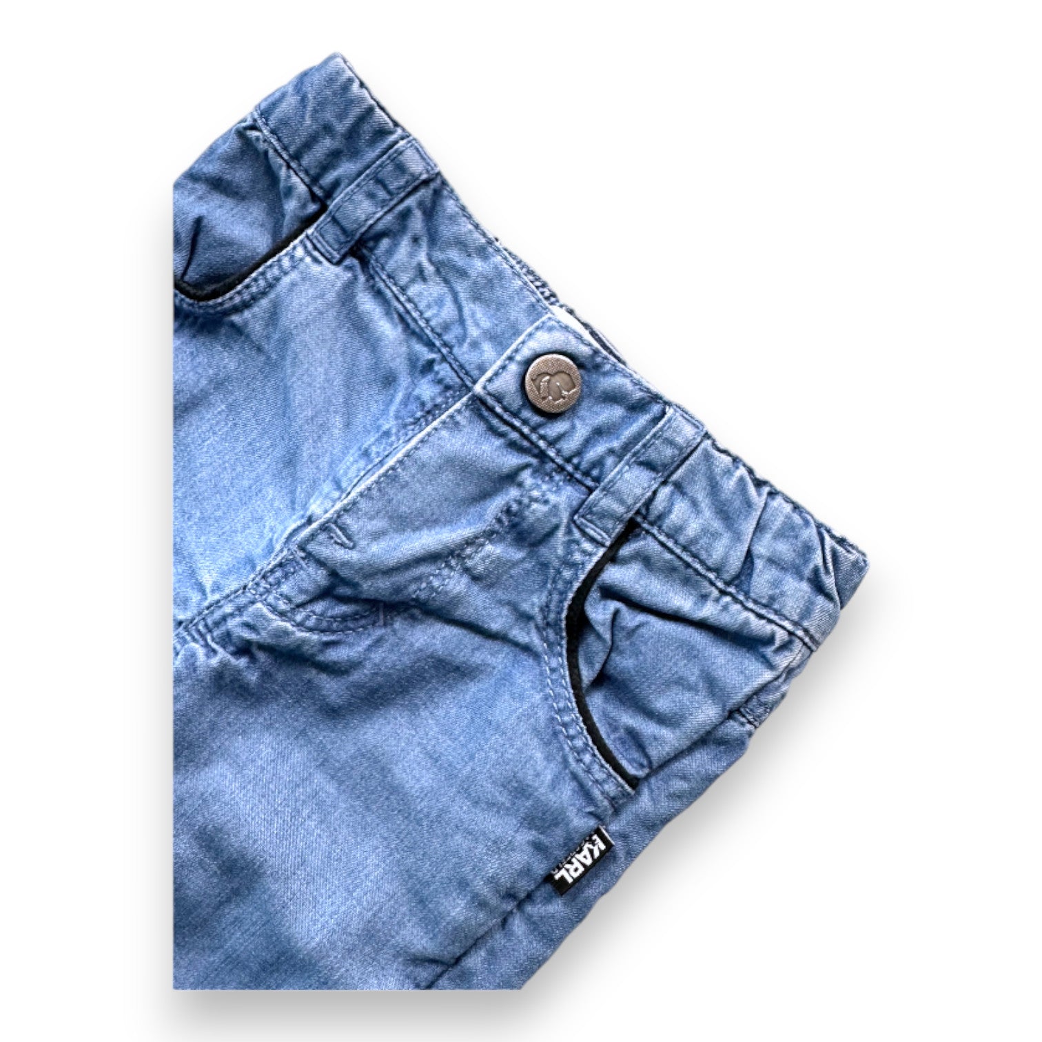 KARL LAGERFELD - Pantalon en jean bleu - 1 mois